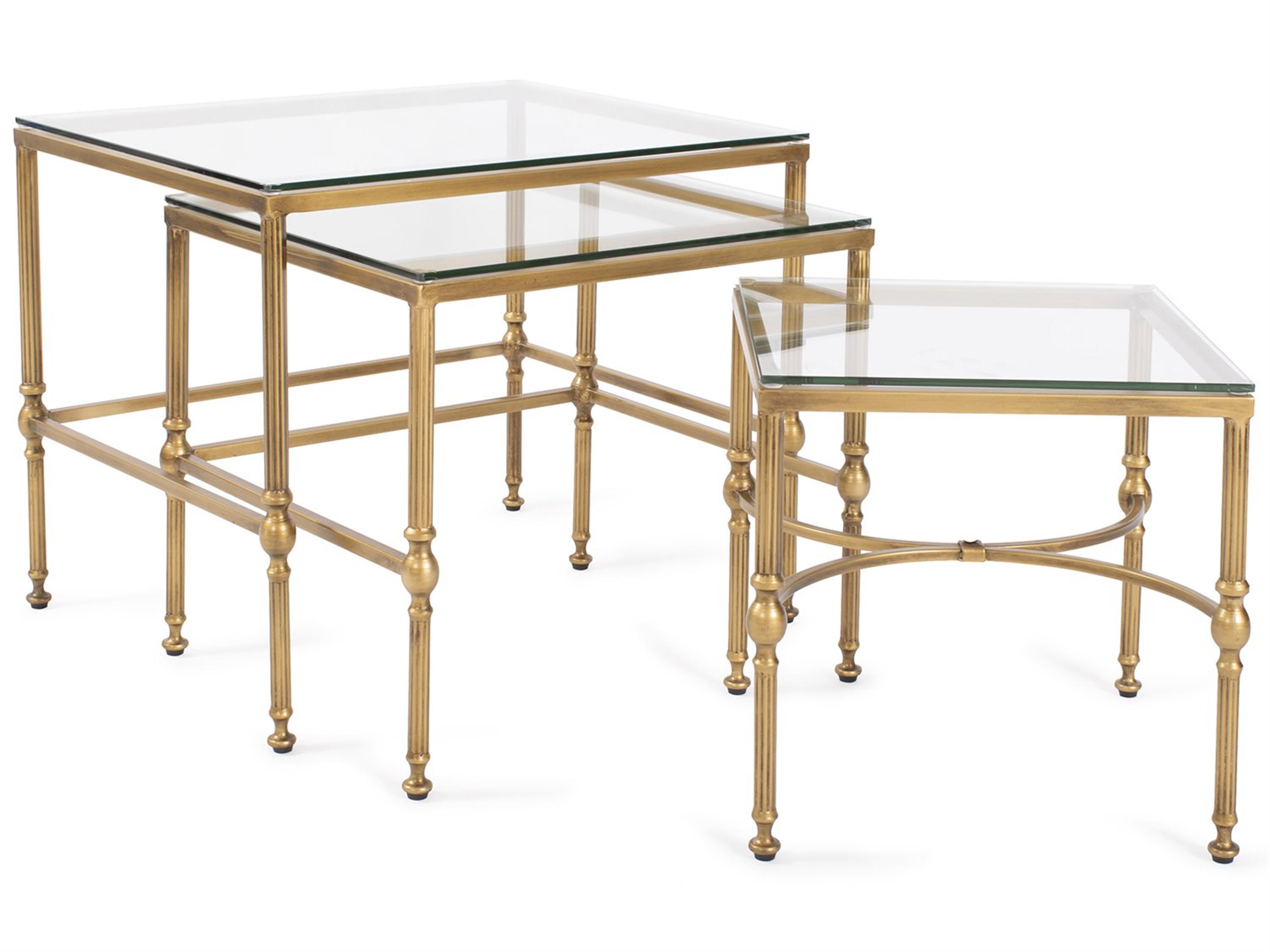 Bonnifait Rectangular Glass Bronze End Table