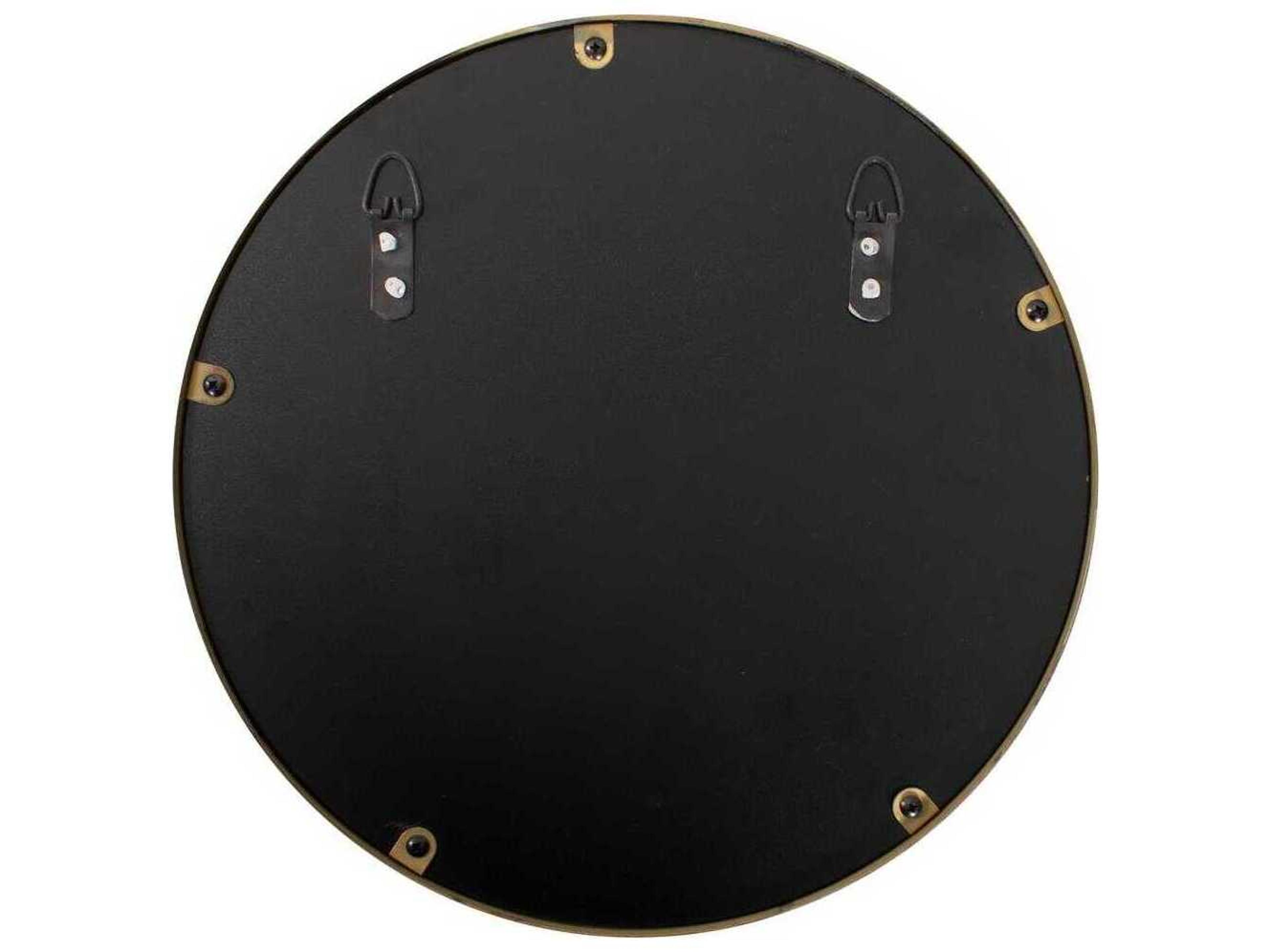 Howard Elliott Caldwin Powder Coating Brown Round Wall Mirror
