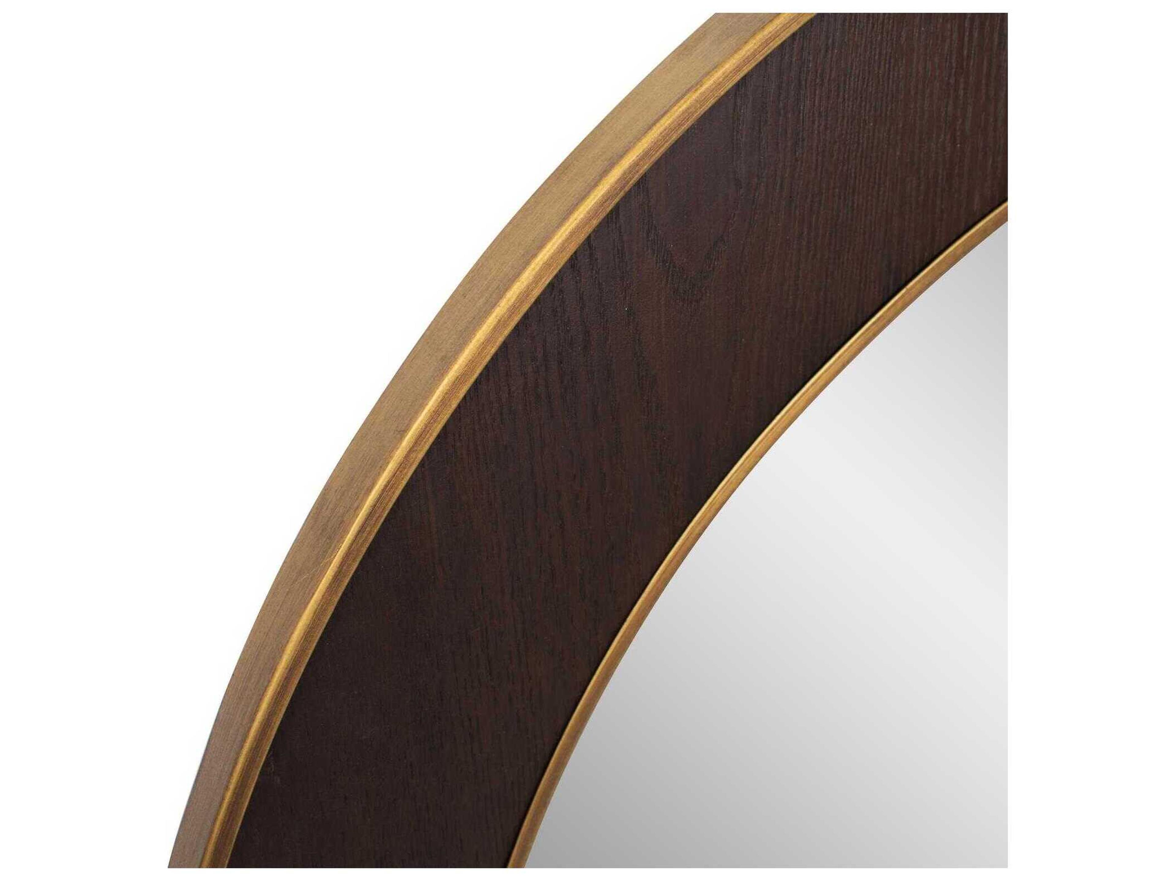 Howard Elliott Caldwin Powder Coating Brown Round Wall Mirror