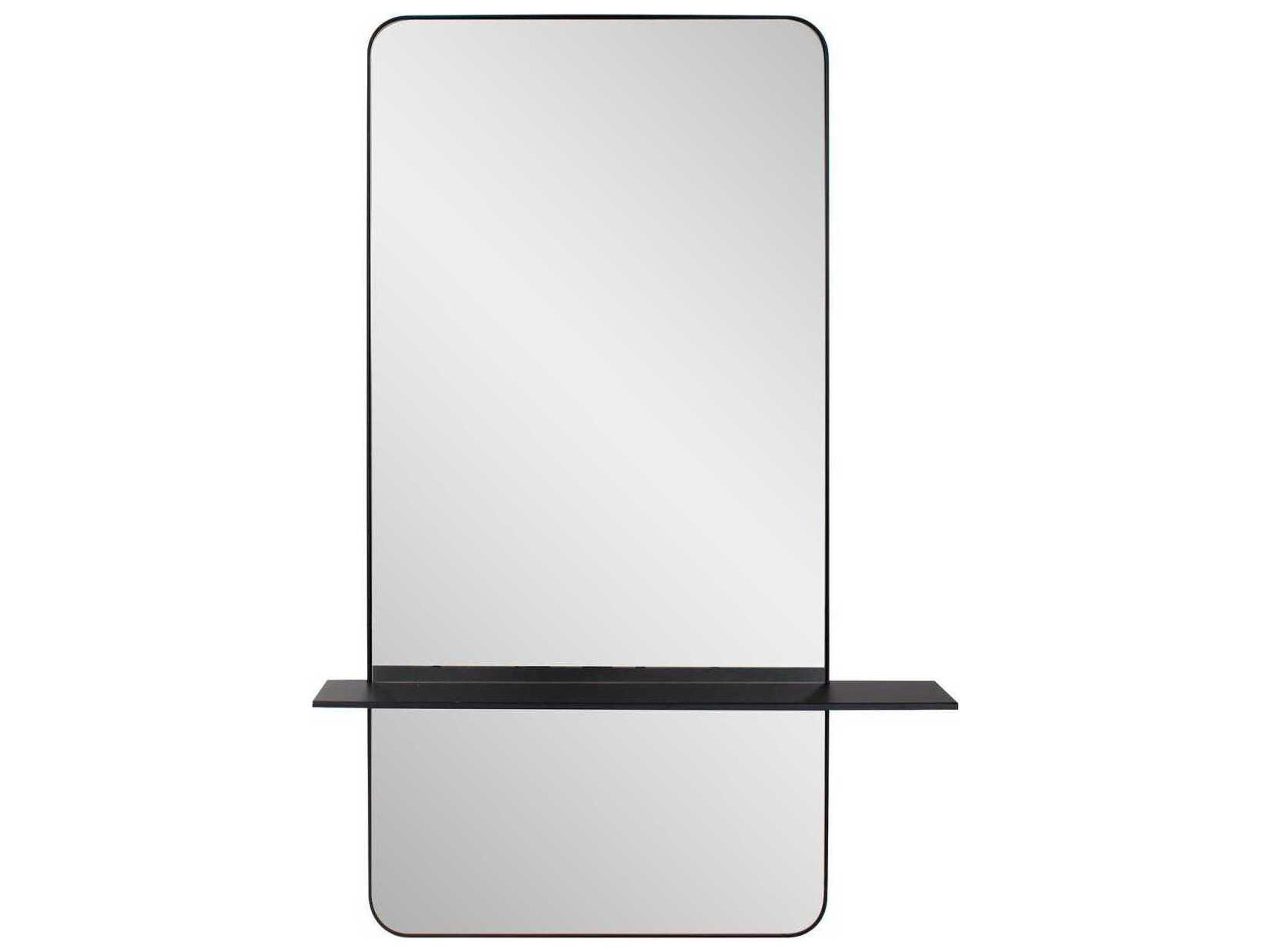 Hulzner Brushed Black Rectangular Wall Mirror