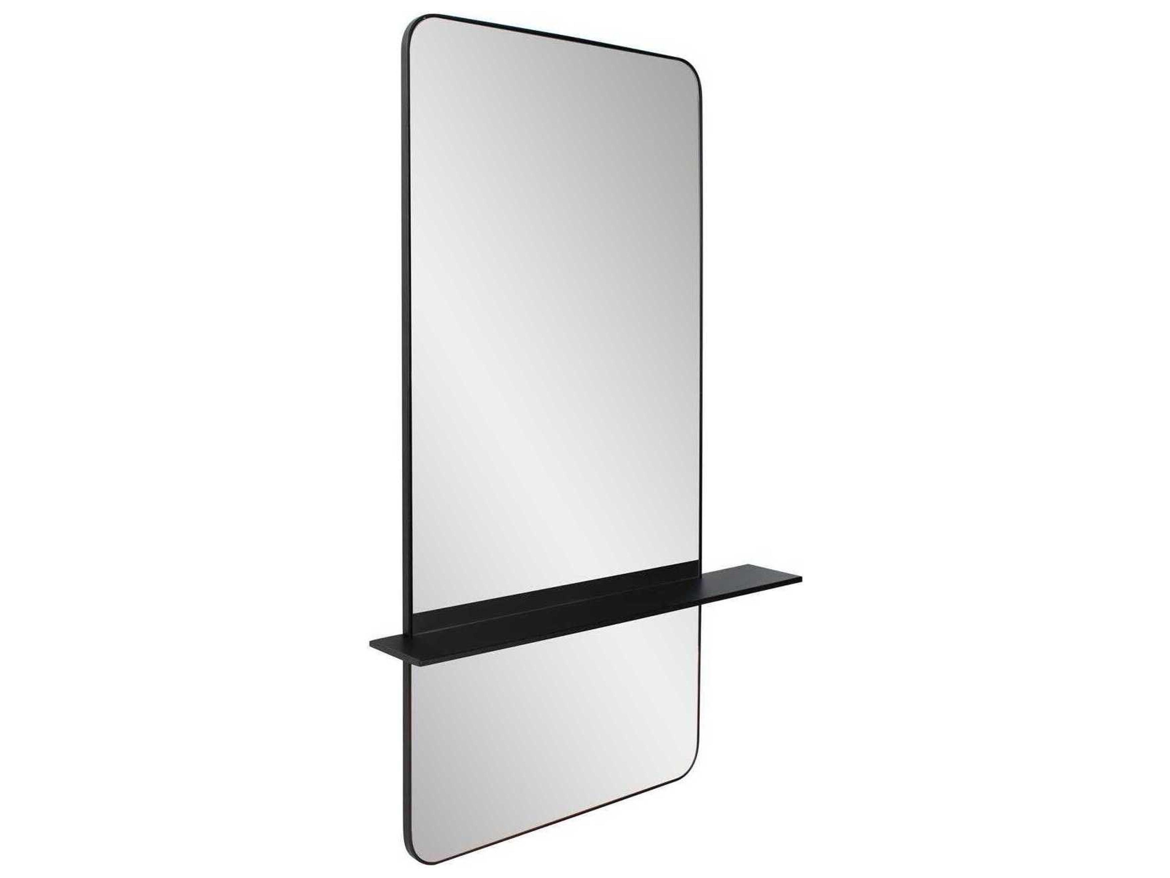 Howard Elliott Hulzner Brushed Black Rectangular Wall Mirror