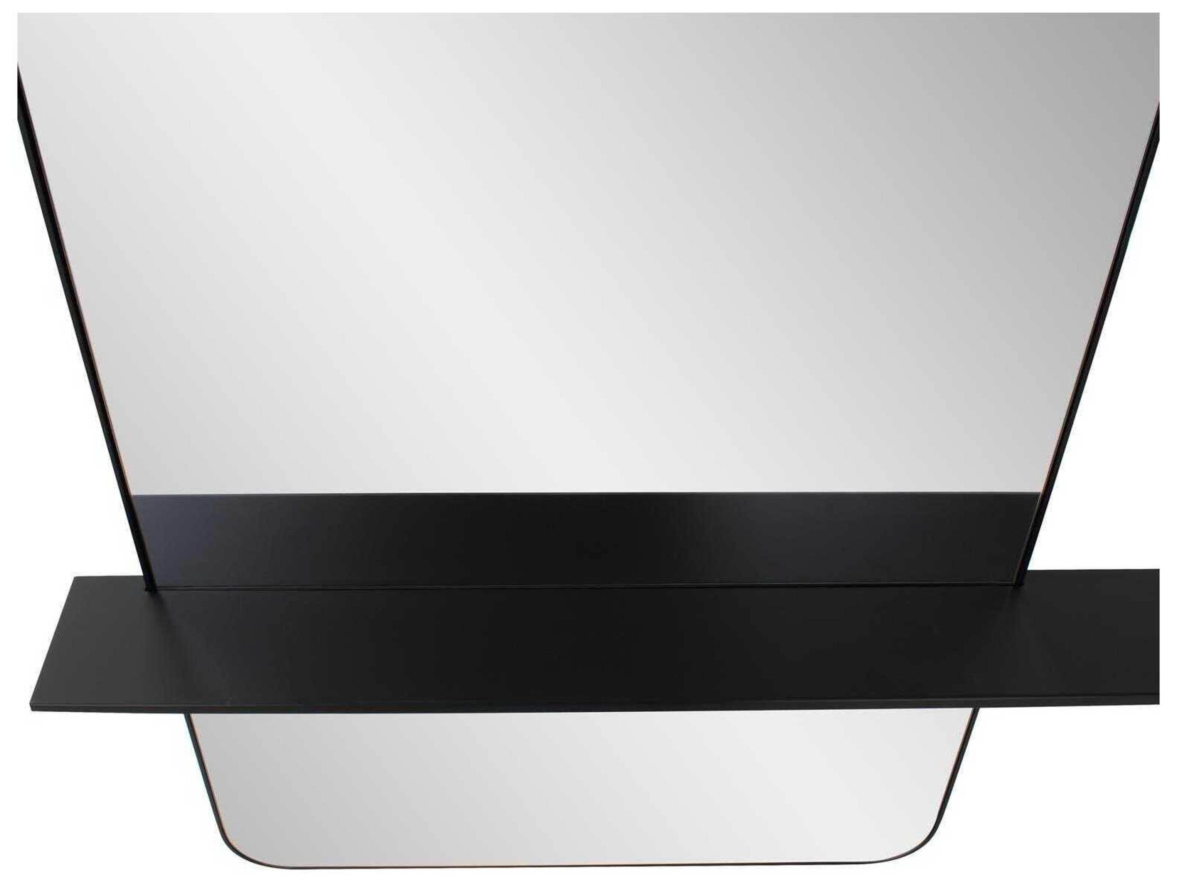 Howard Elliott Hulzner Brushed Black Rectangular Wall Mirror