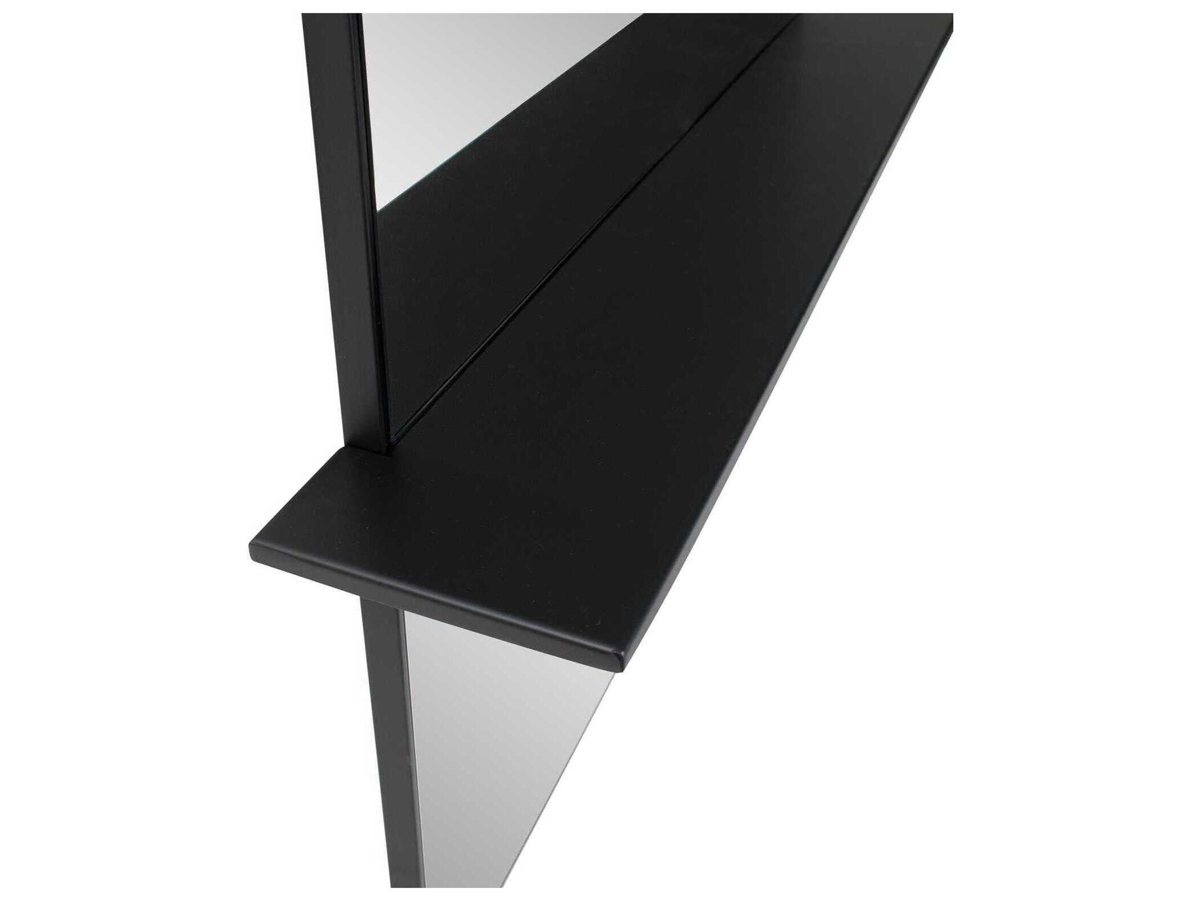 Howard Elliott Hulzner Brushed Black Rectangular Wall Mirror