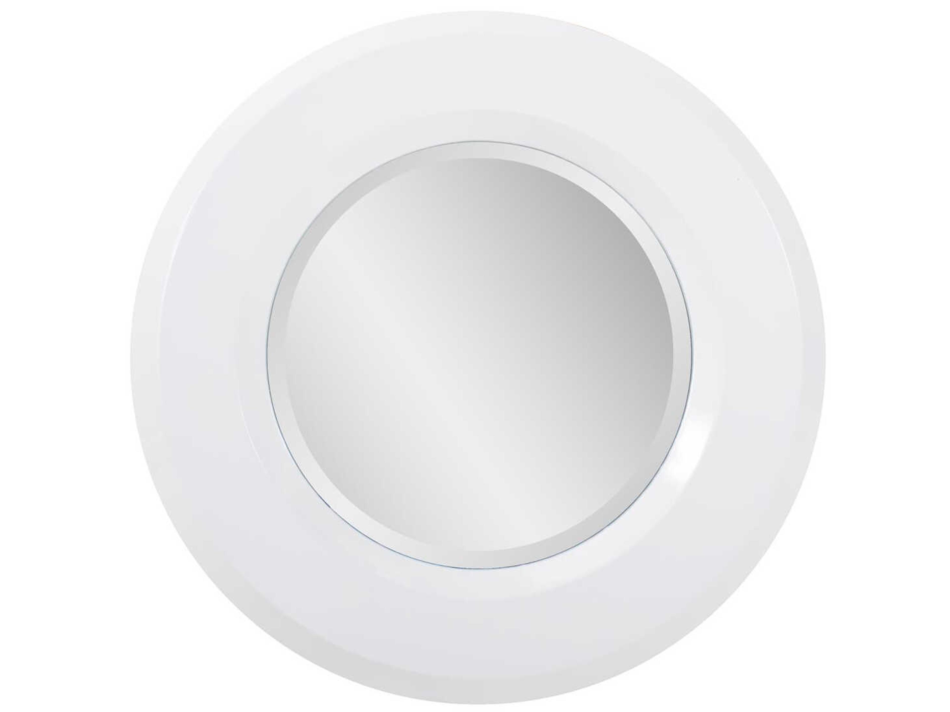Howard Elliott Boardman Glossy White Round Wall Mirror