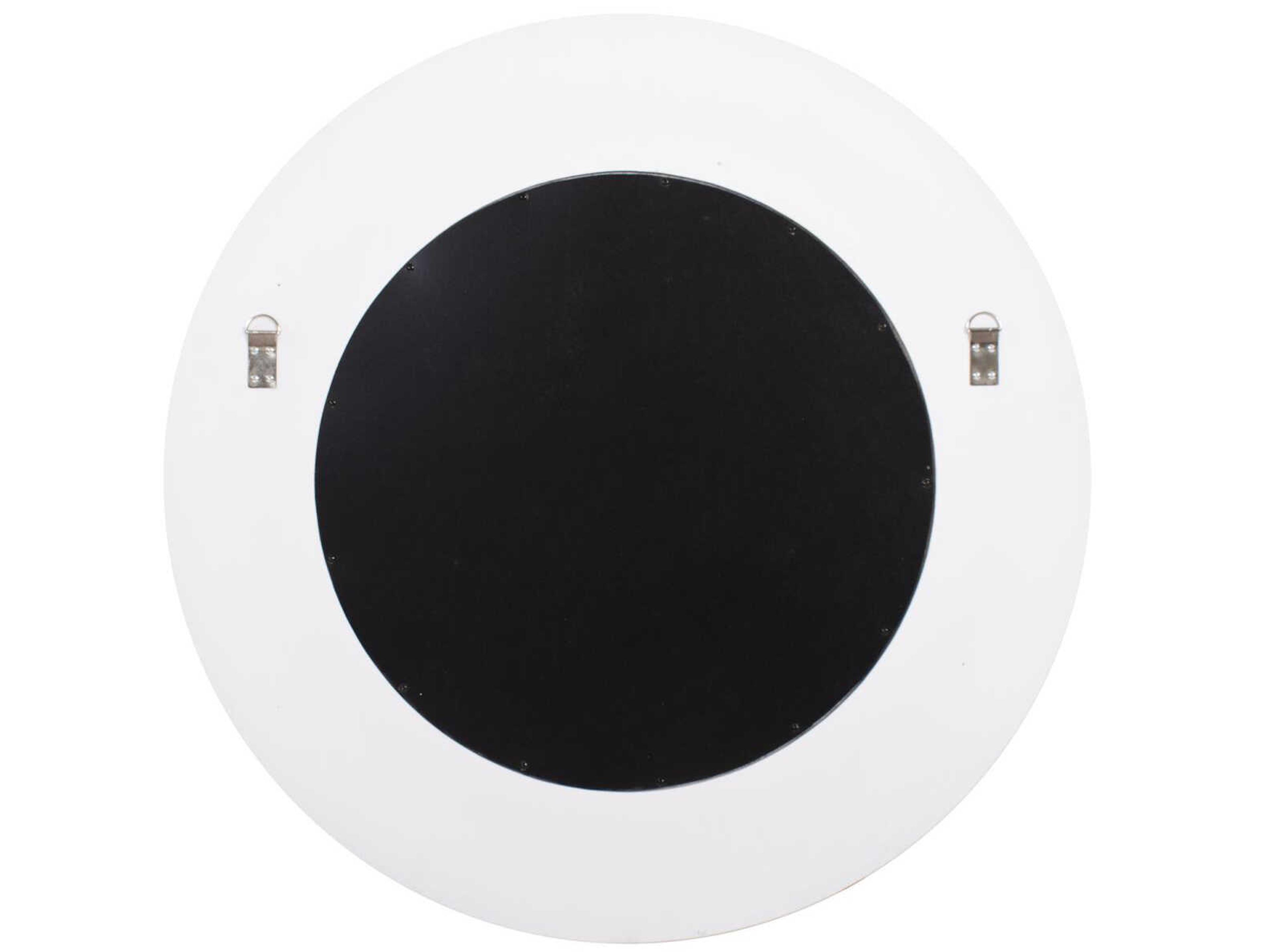Howard Elliott Boardman Glossy White Round Wall Mirror