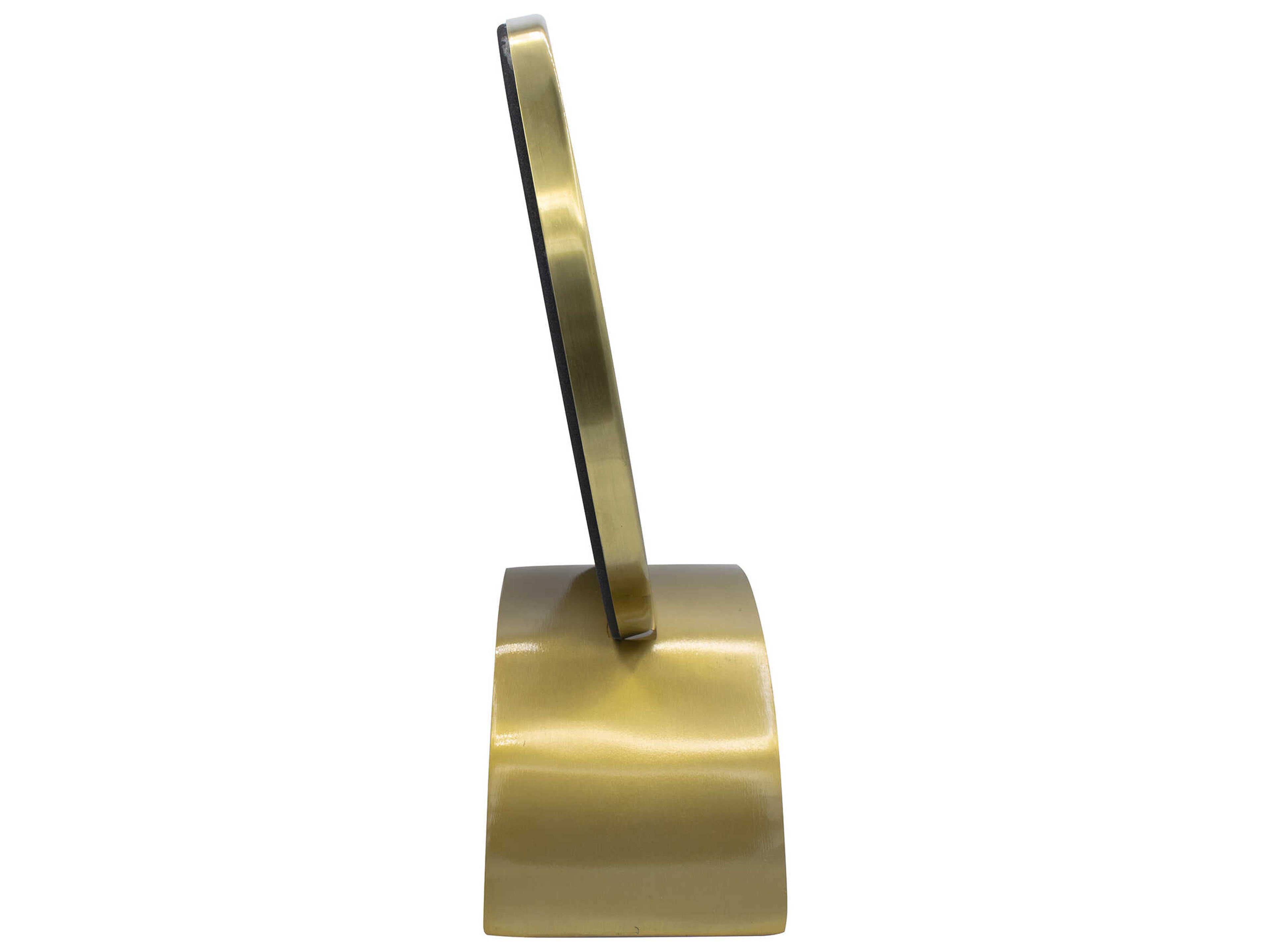 Howard Elliott Maja Brass Arched Round Table Top Mirror