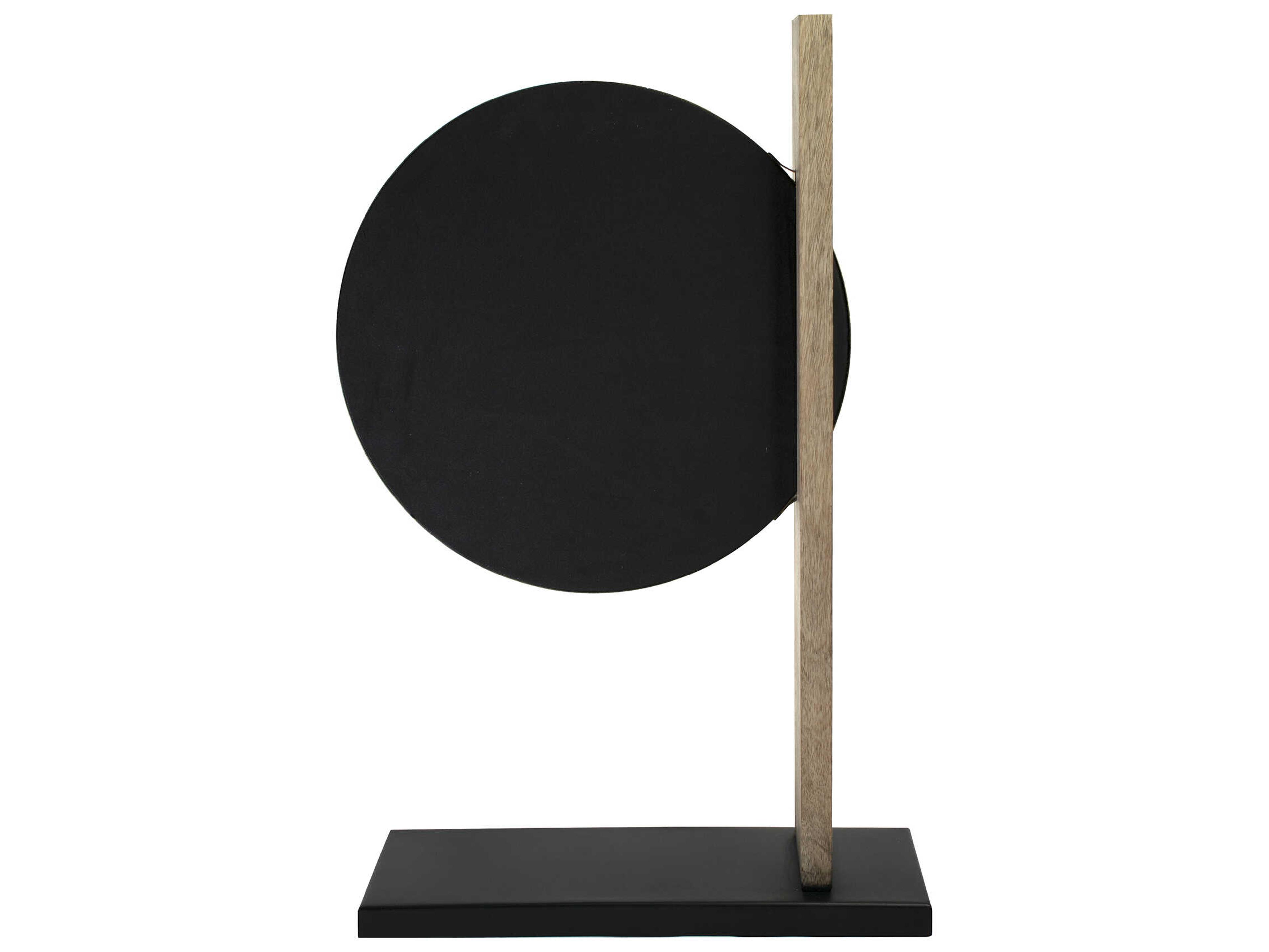 Howard Elliott Skoda Brass Black Brown Round Table Top Mirror