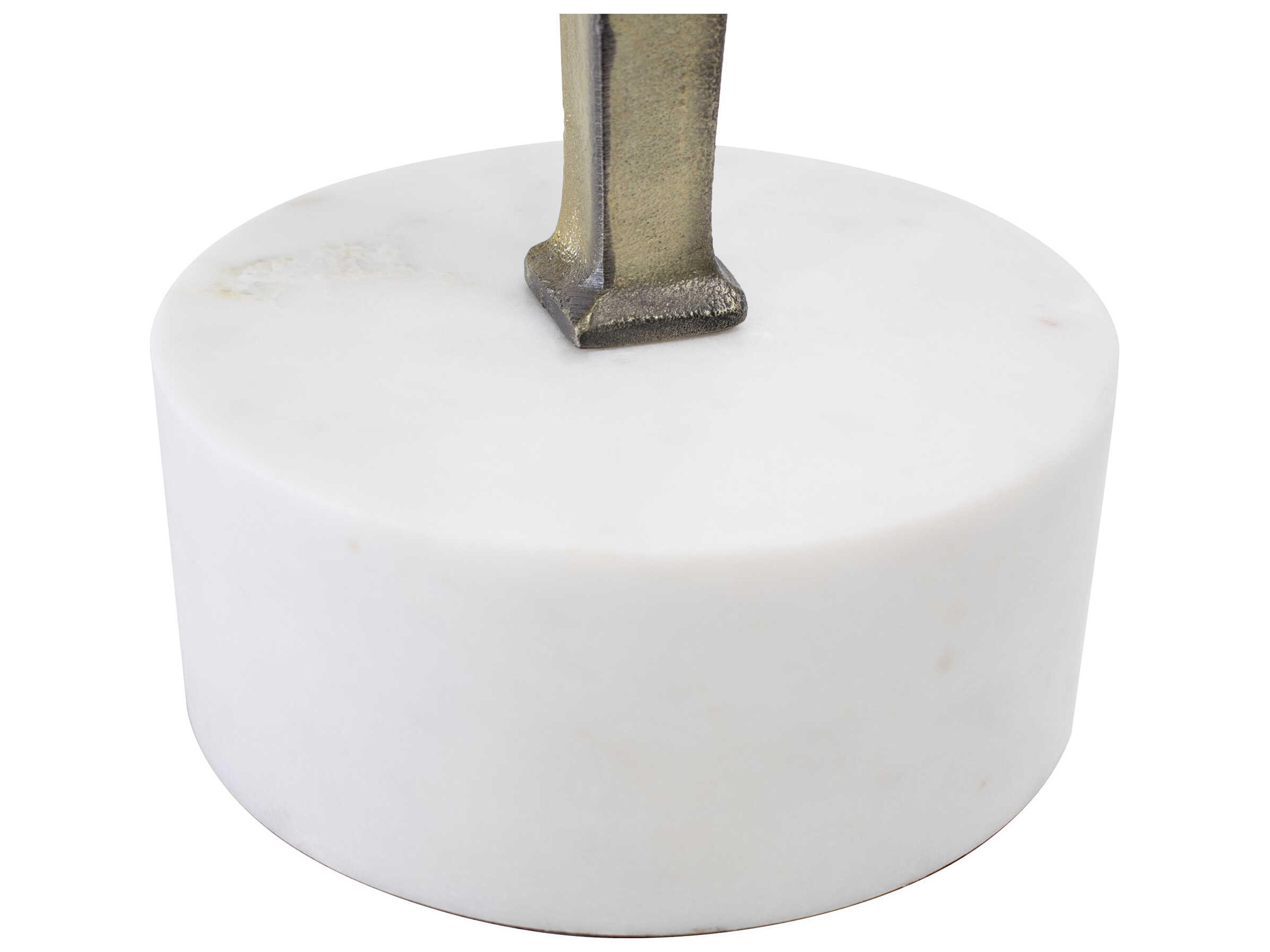 Howard Elliott Cin Cin 9" Round Mirror Gold White End Table