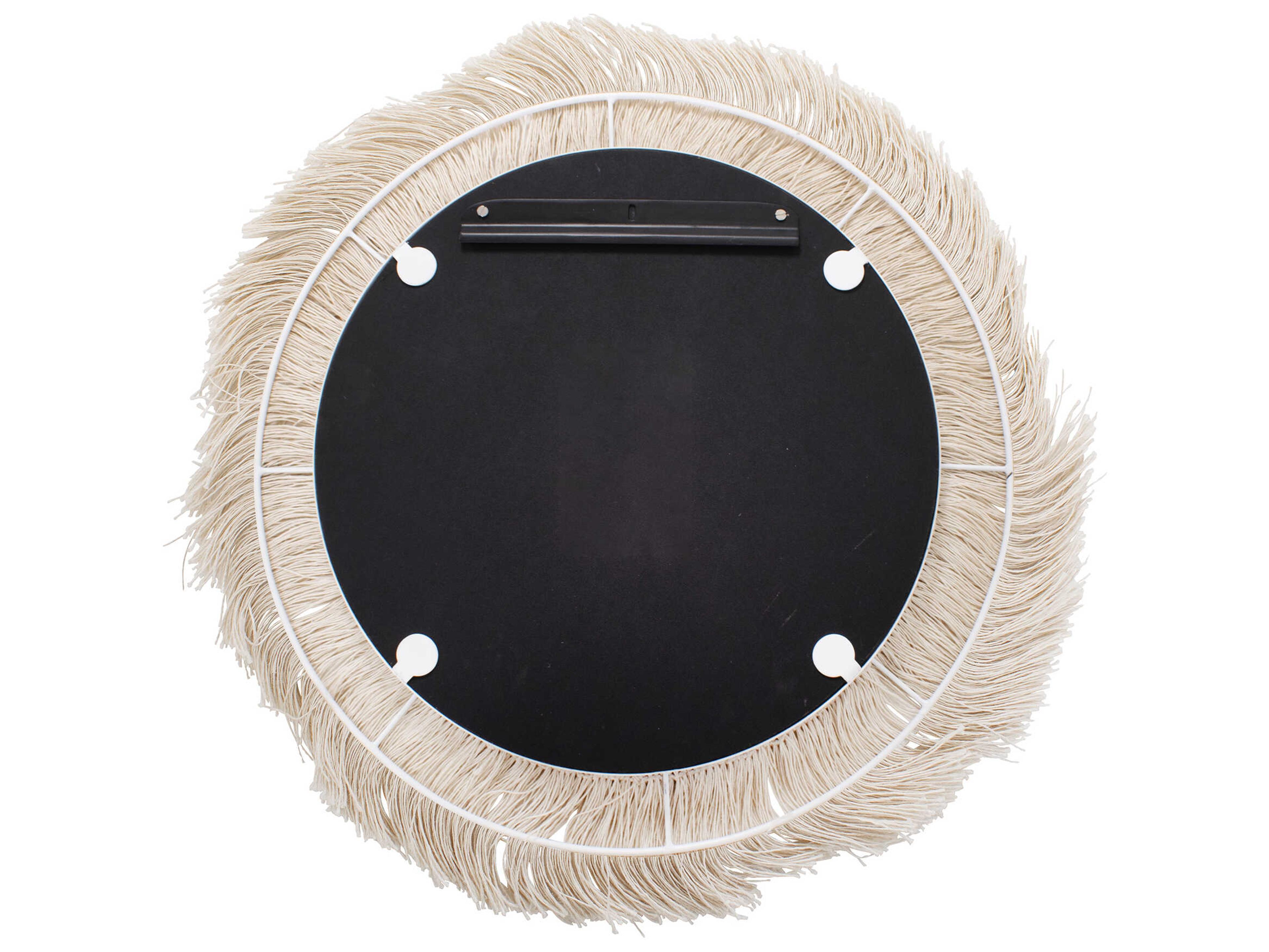 Howard Elliott Fringe Textured Brown Round Wall Mirror