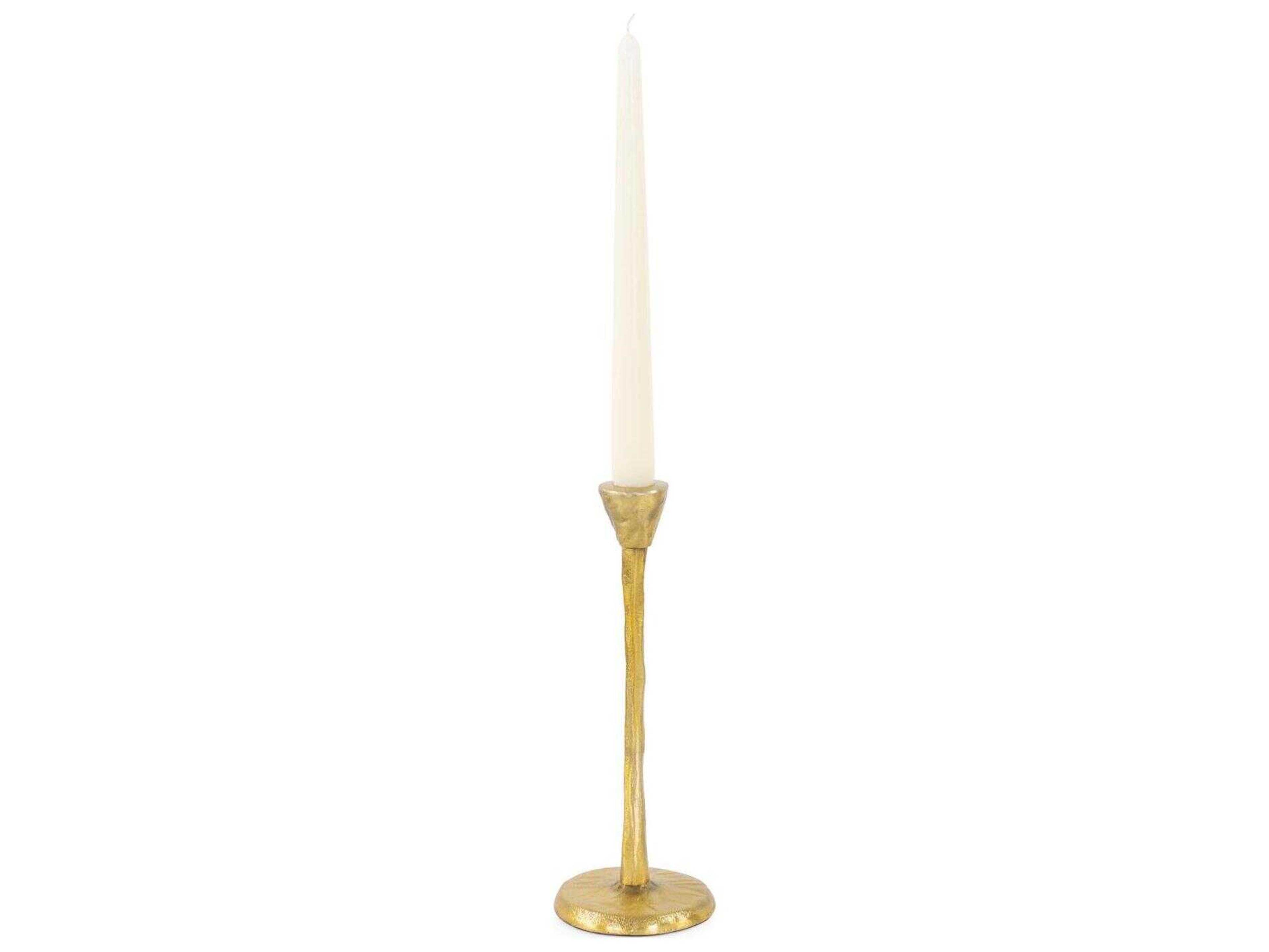 Howard Elliott Antiqued Gold Beiner Short Candle Holder