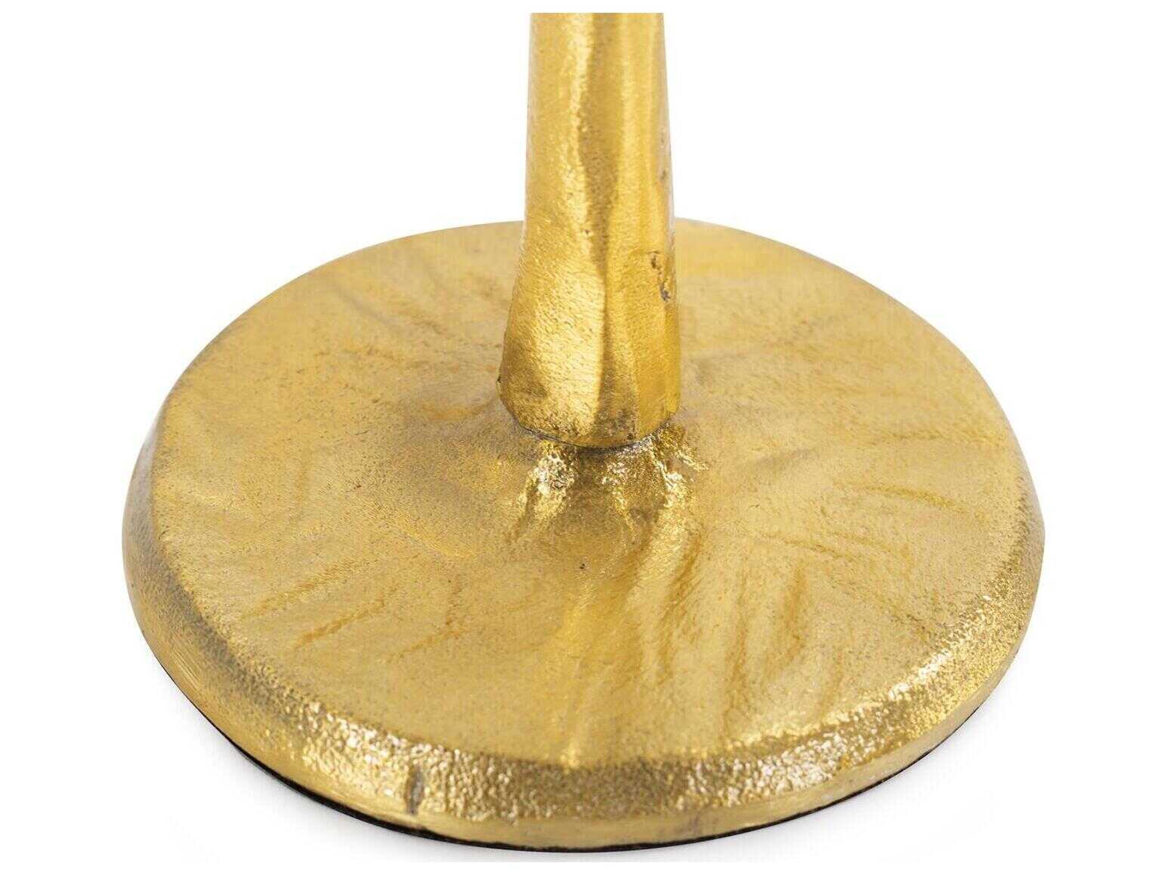 Howard Elliott Antiqued Gold Beiner Short Candle Holder