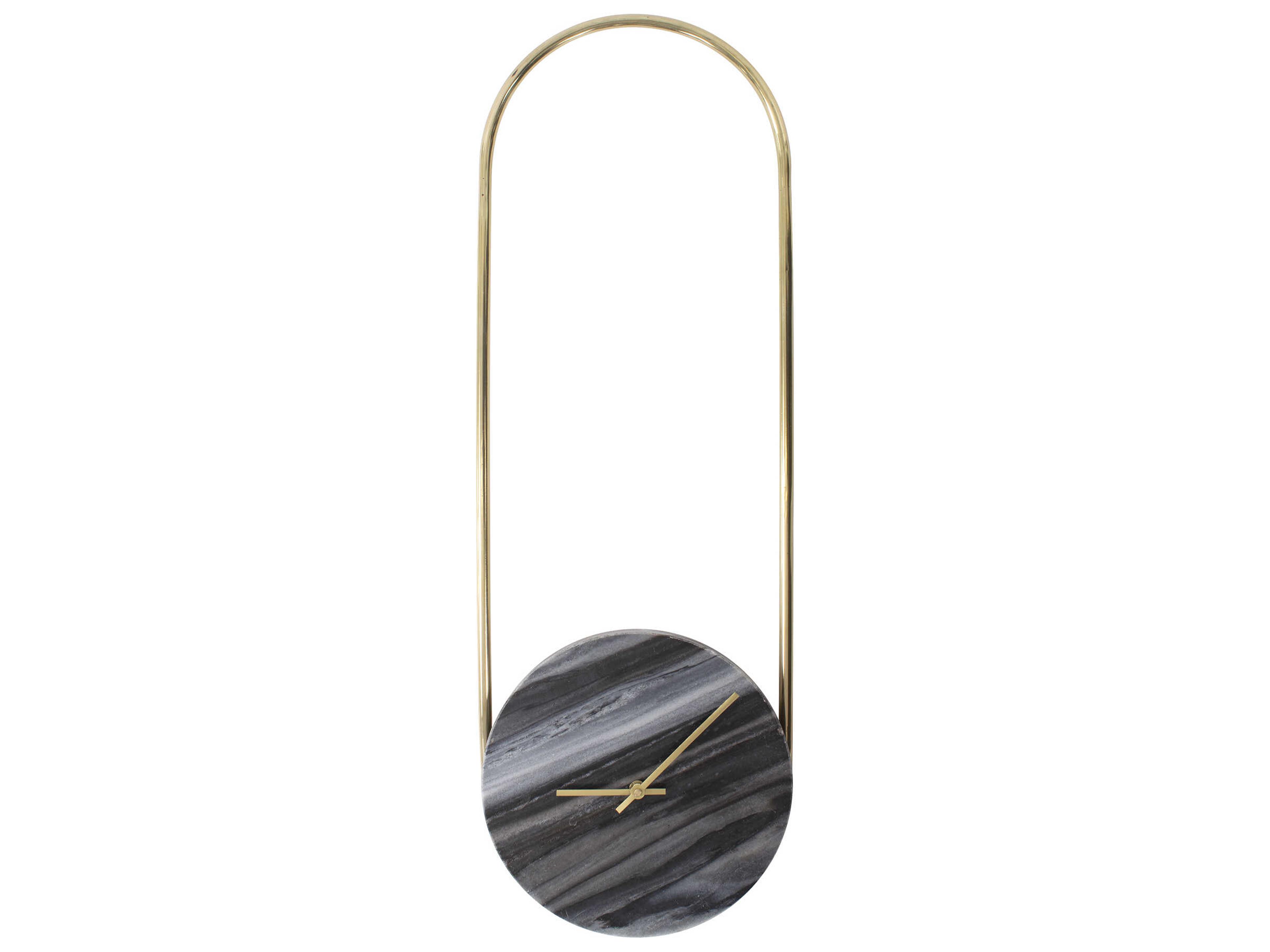 Howard Elliott Balance of Mies Black Marble / Stainless Steel Clock