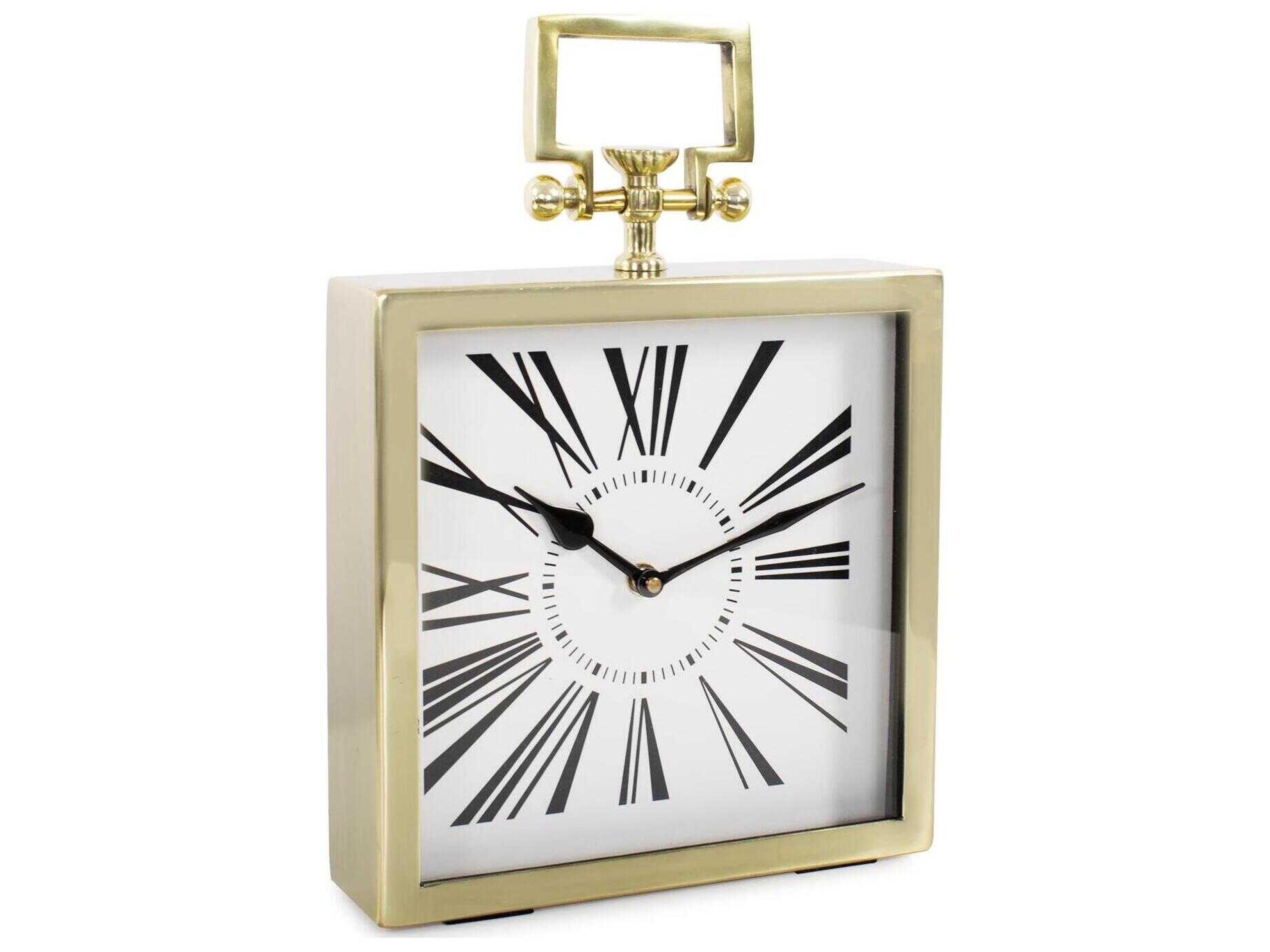 Herbert Polished Gold Clock