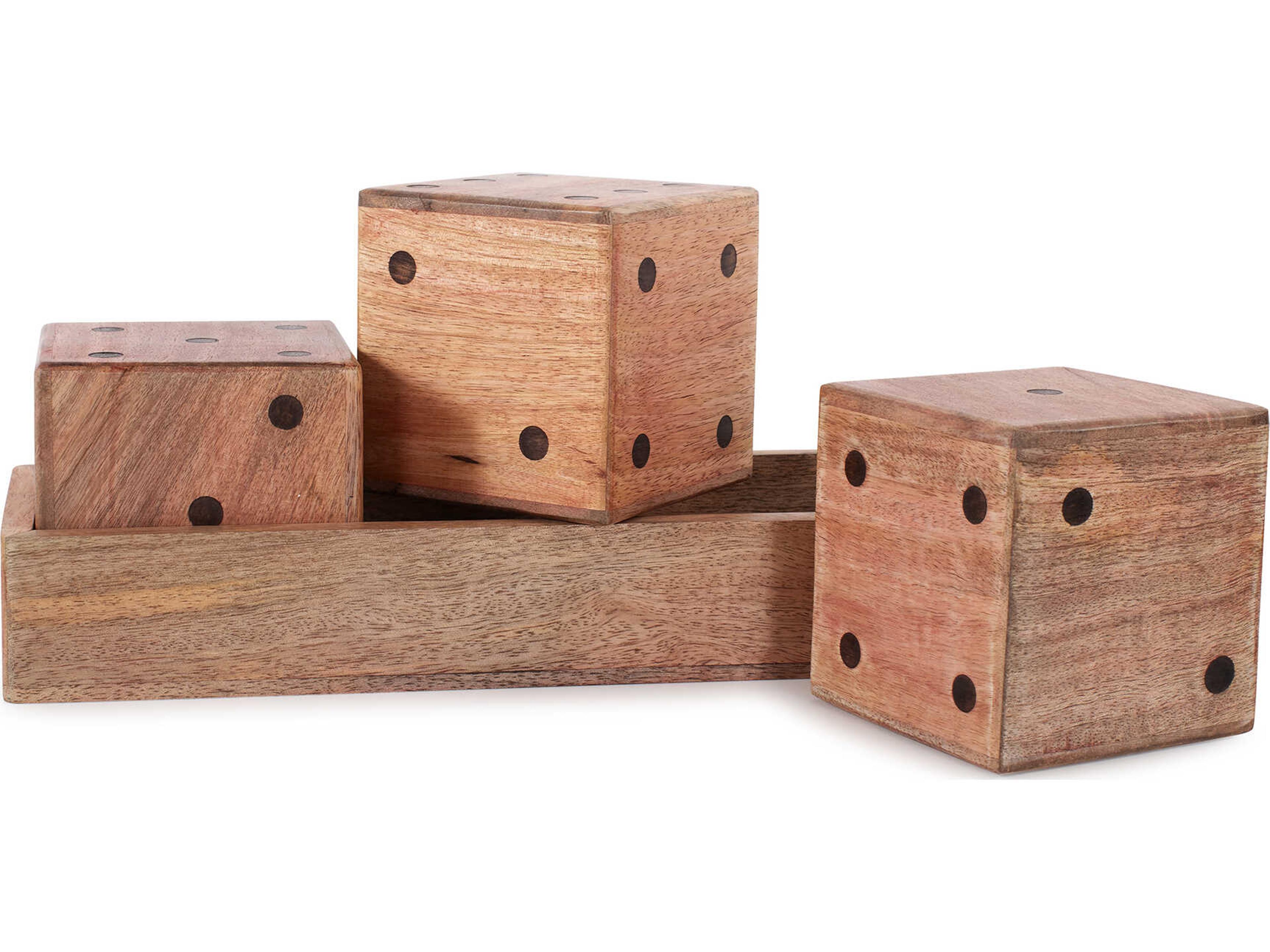 Howard Elliott Lady Luck Wooden Dice Set and Tray