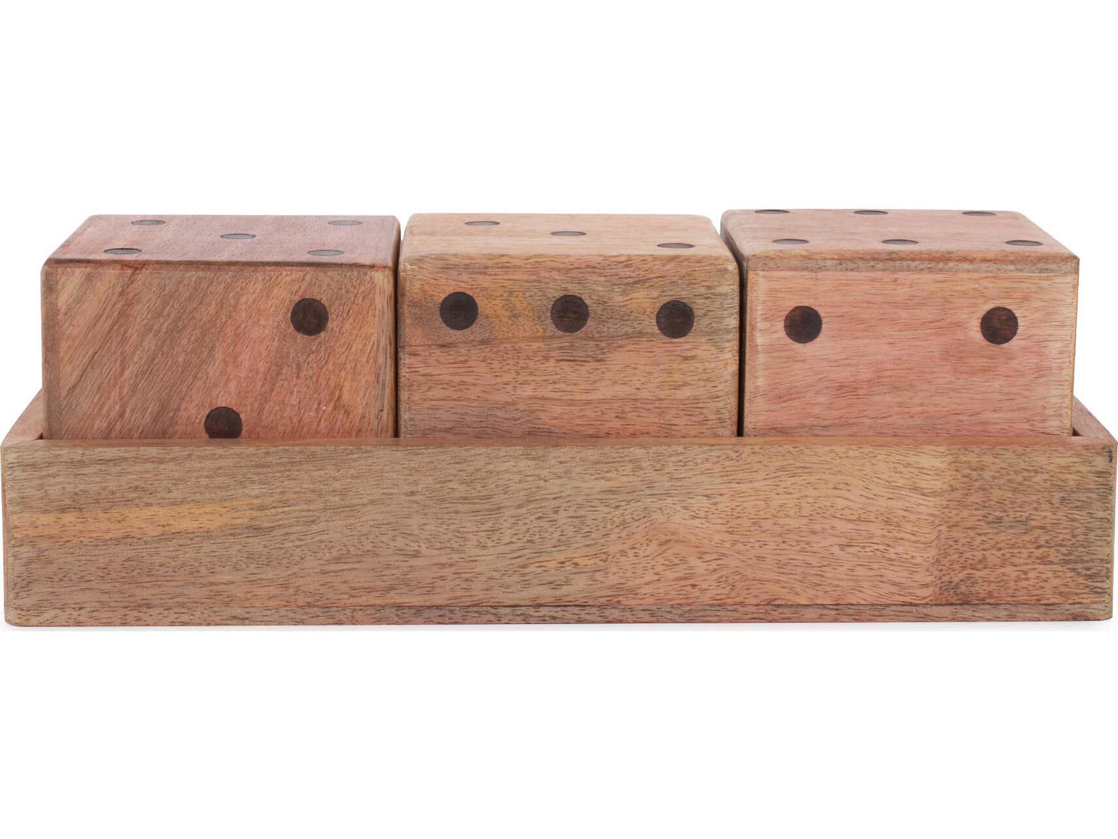 Howard Elliott Lady Luck Wooden Dice Set and Tray