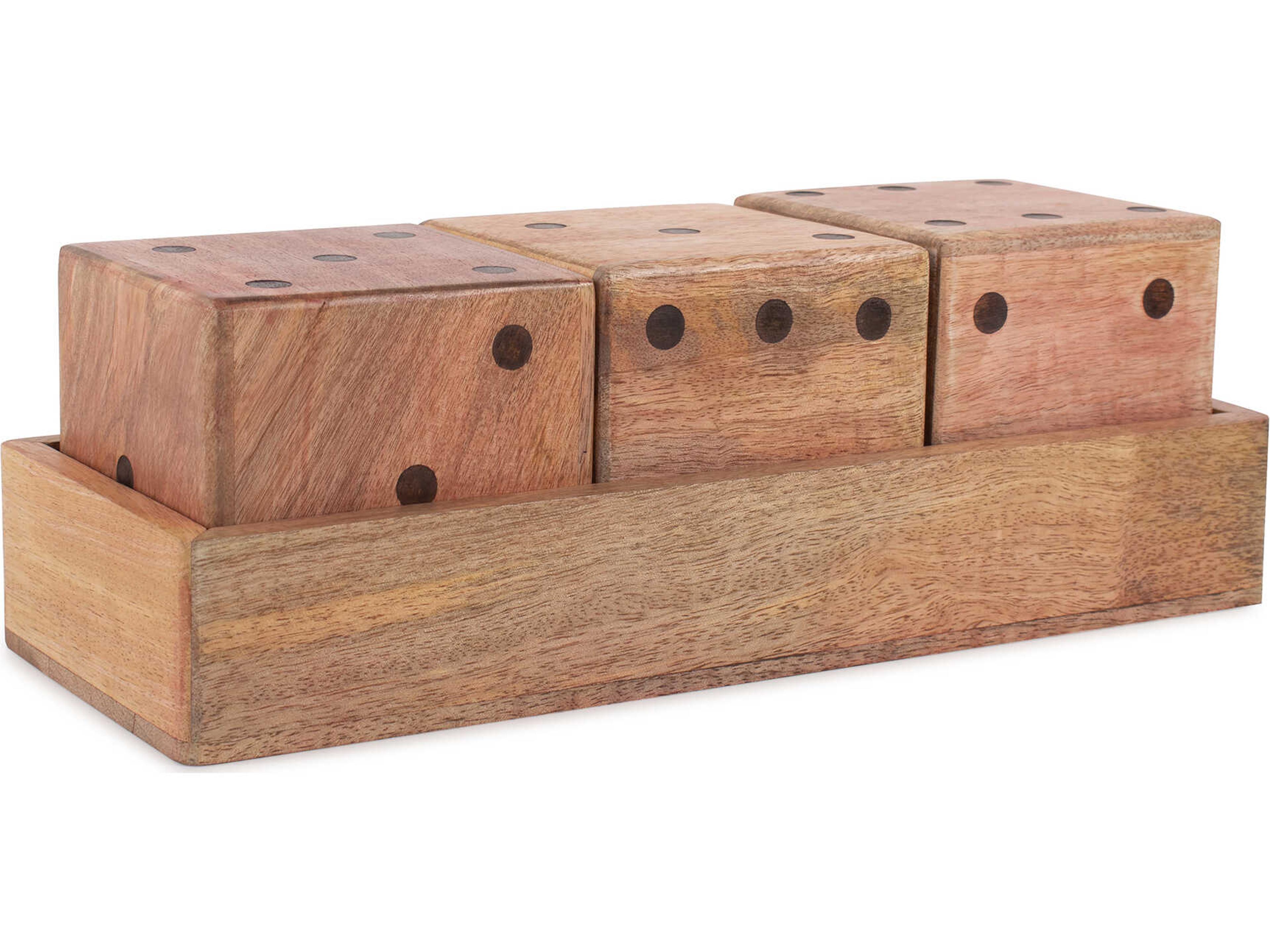 Howard Elliott Lady Luck Wooden Dice Set and Tray