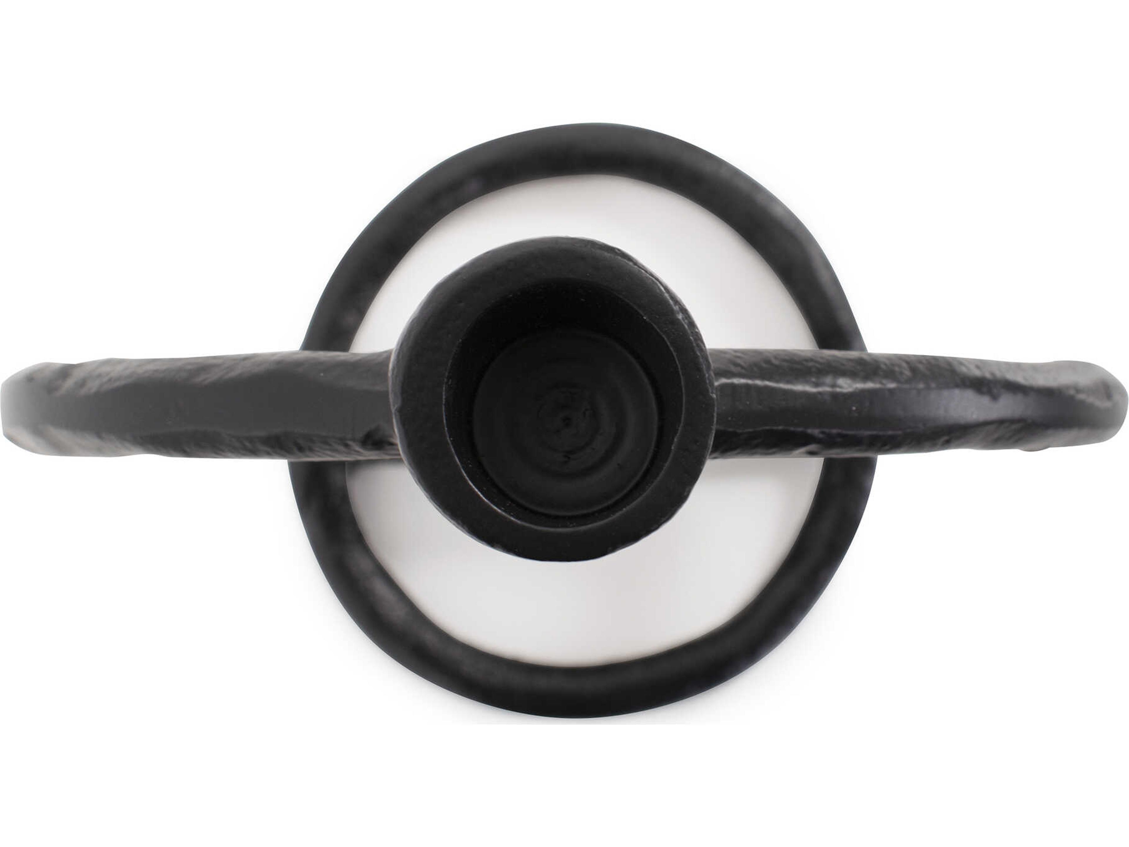 Howard Elliott Matte Black Single Circle Arman Candle Holder