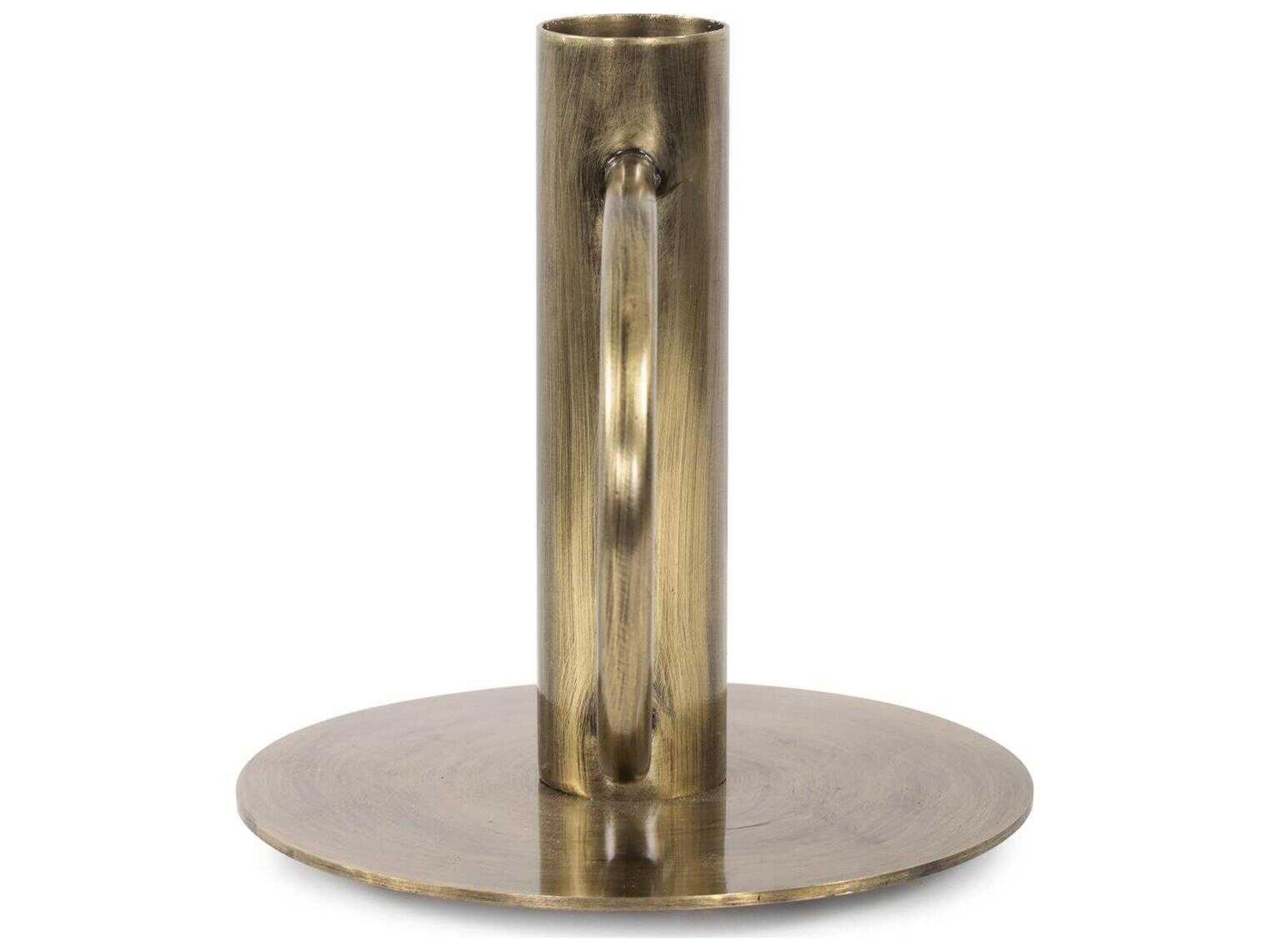 Howard Elliott Antiqued Gold Italo Tall Candle Holder with Handle