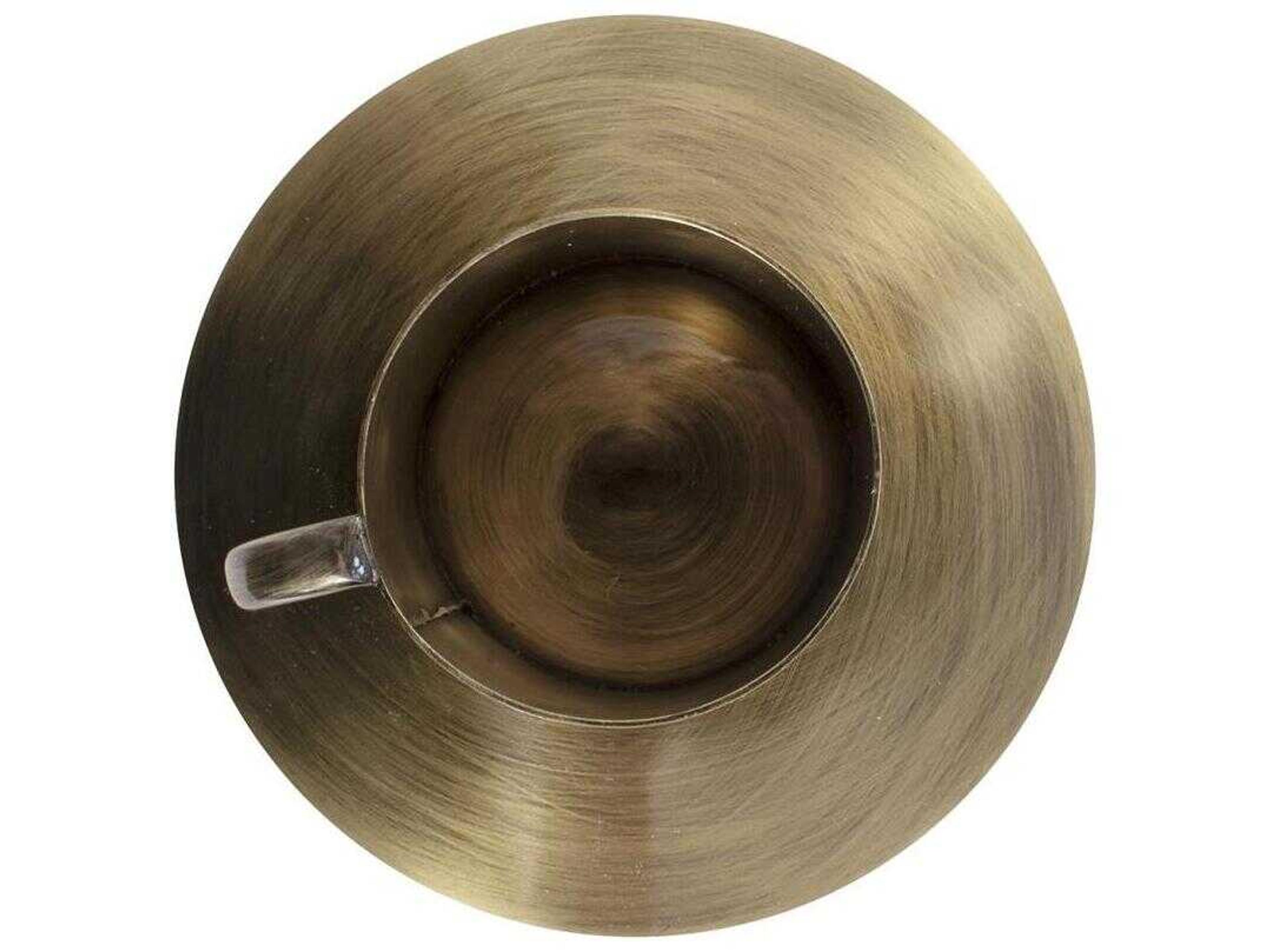 Howard Elliott Antiqued Gold Italo Short Candle Holder with Handle