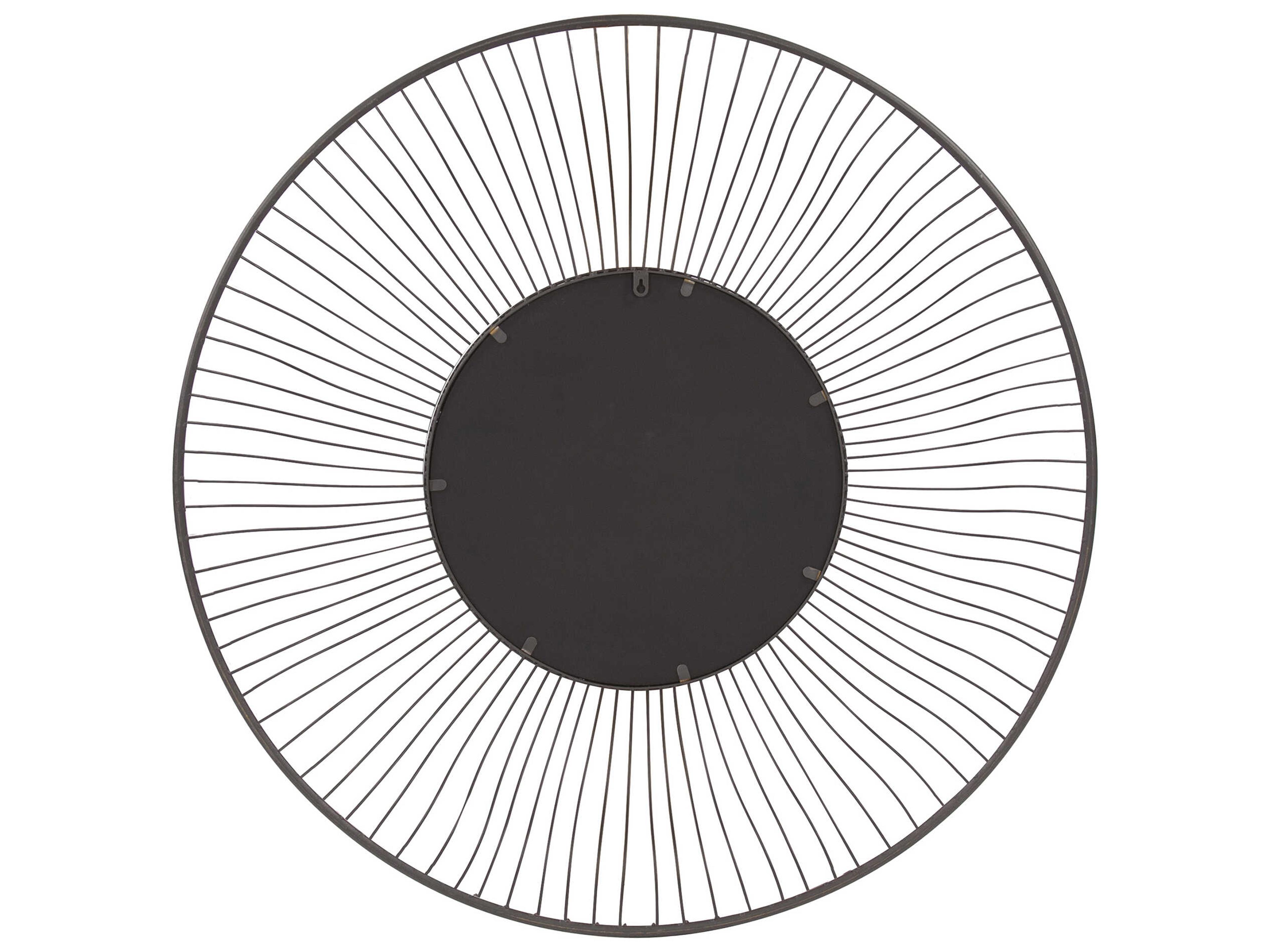 Howard Elliott Othello Graphite Round Wall Mirror
