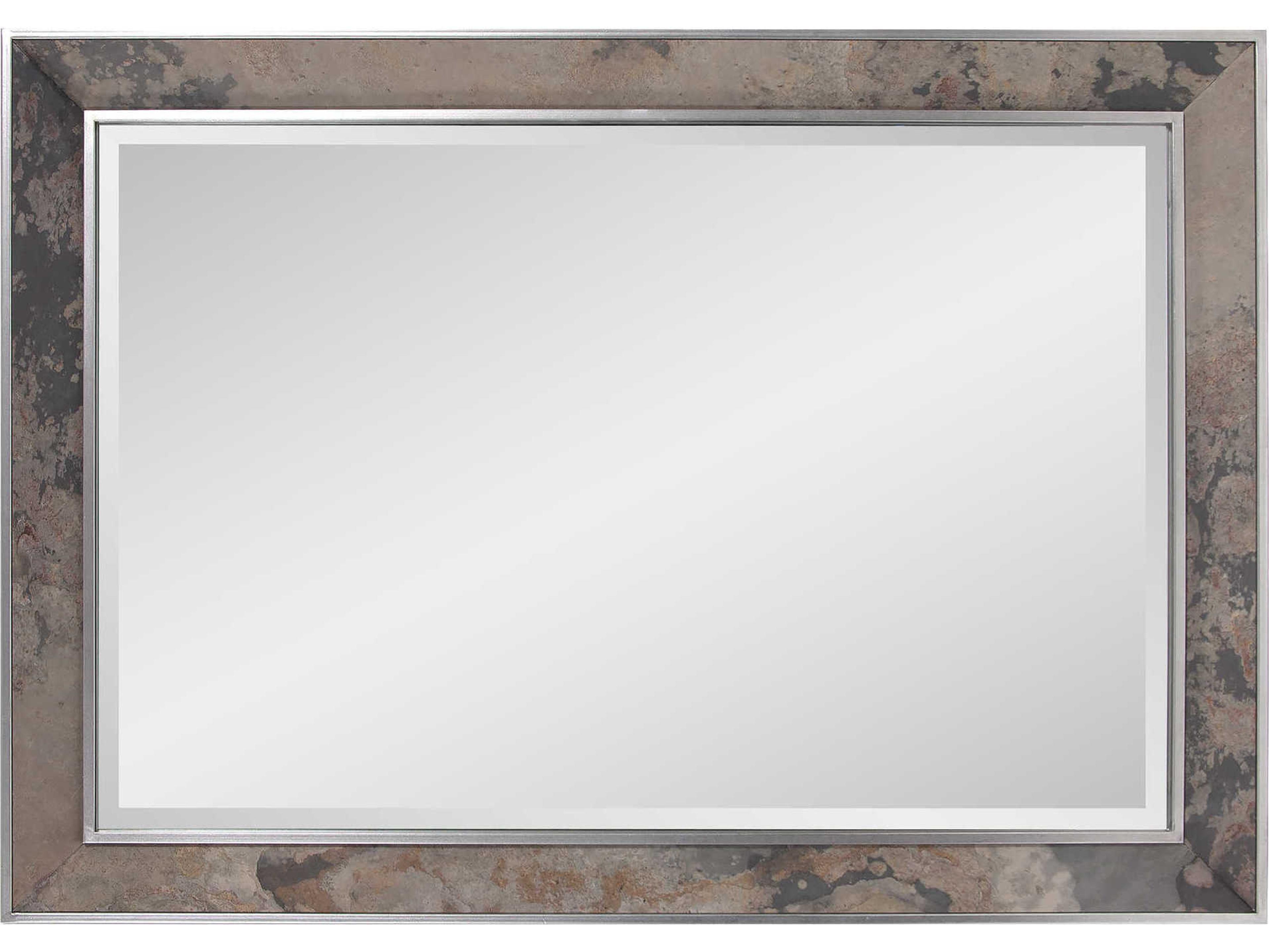 Howard Elliott Mason Slate and Silver Rectangular Wall Mirror