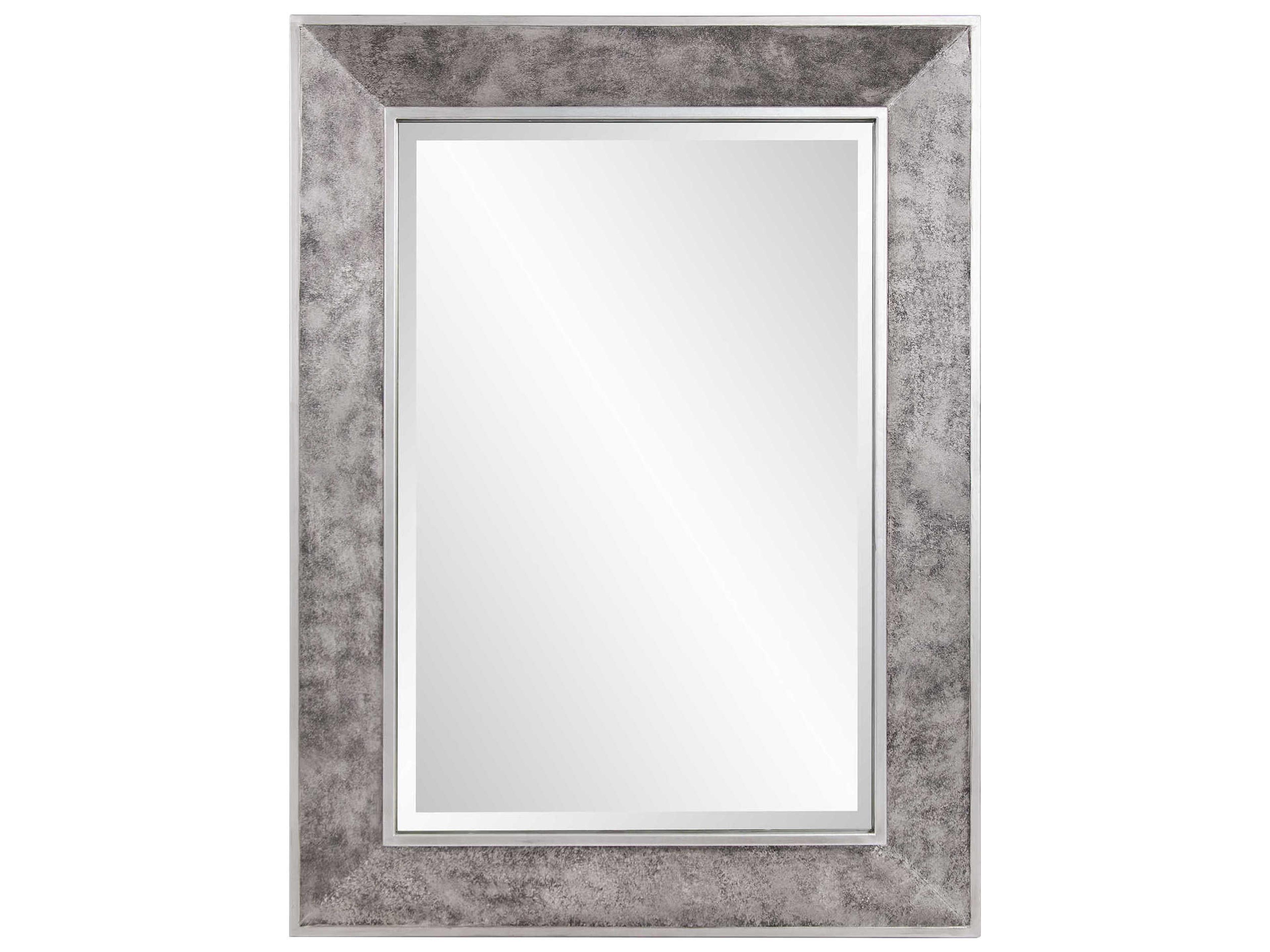 Howard Elliott Corbin Textured Silver Rectangular Wall Mirror
