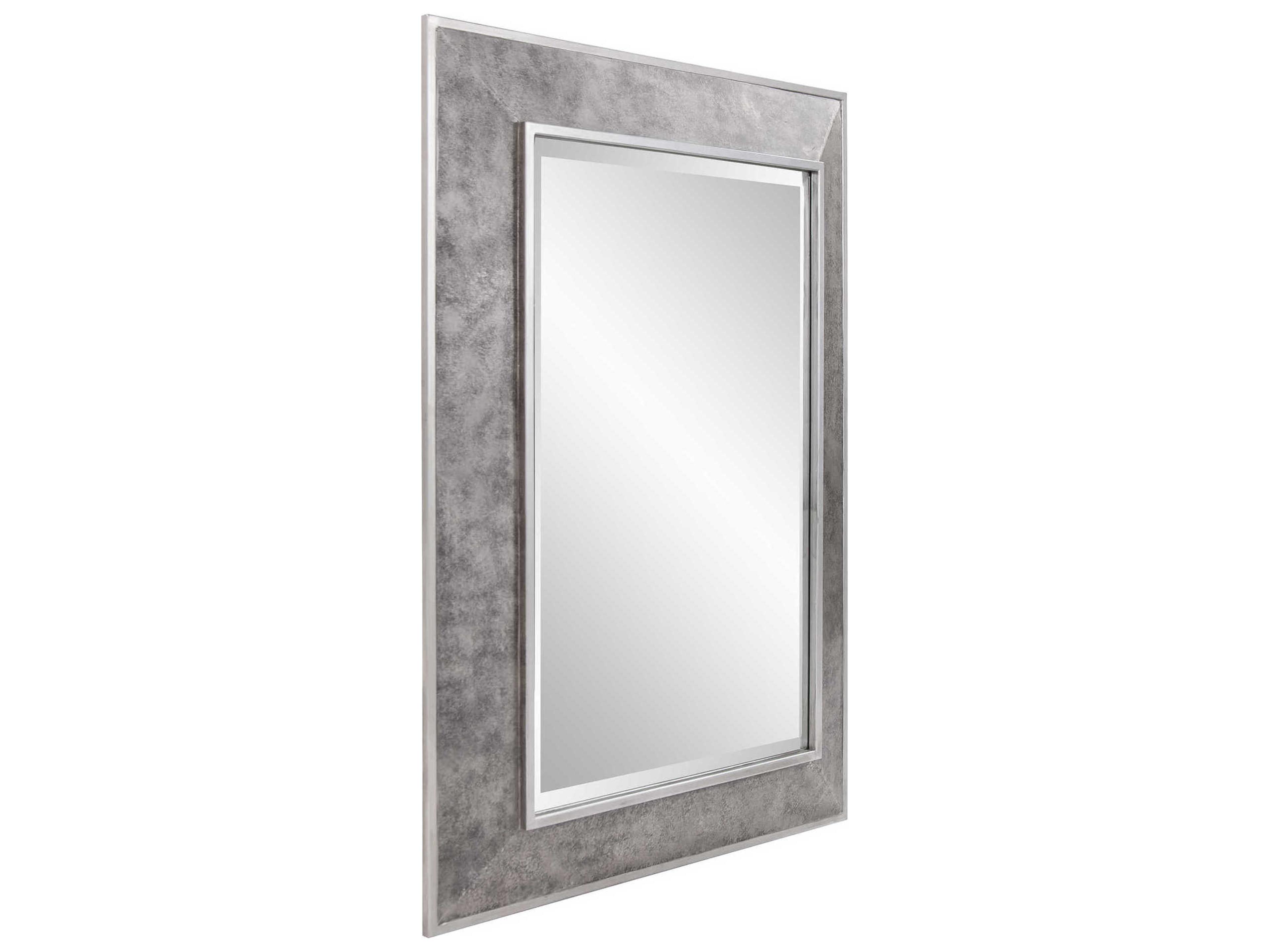 Howard Elliott Corbin Textured Silver Rectangular Wall Mirror