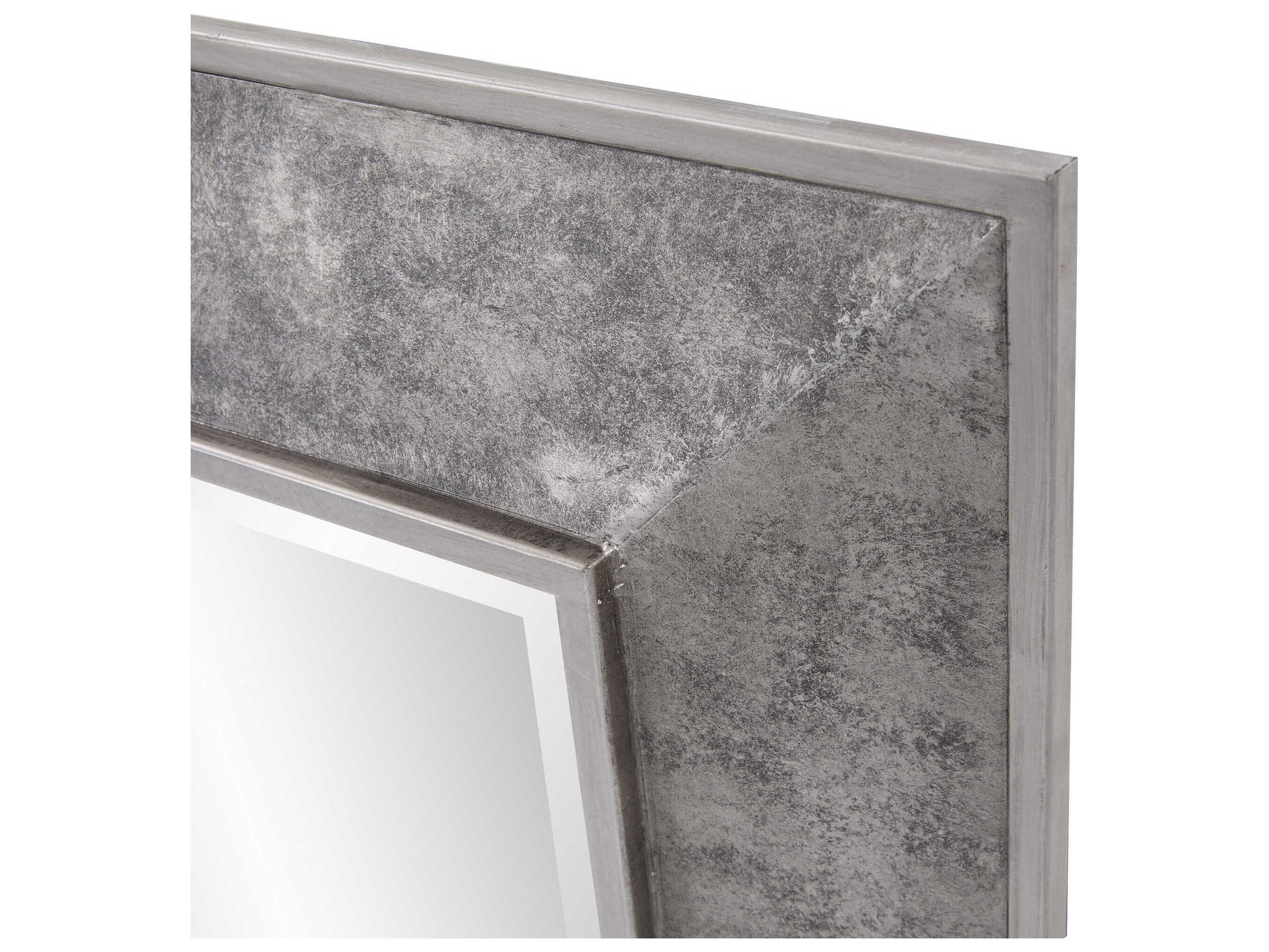 Howard Elliott Corbin Textured Silver Rectangular Wall Mirror
