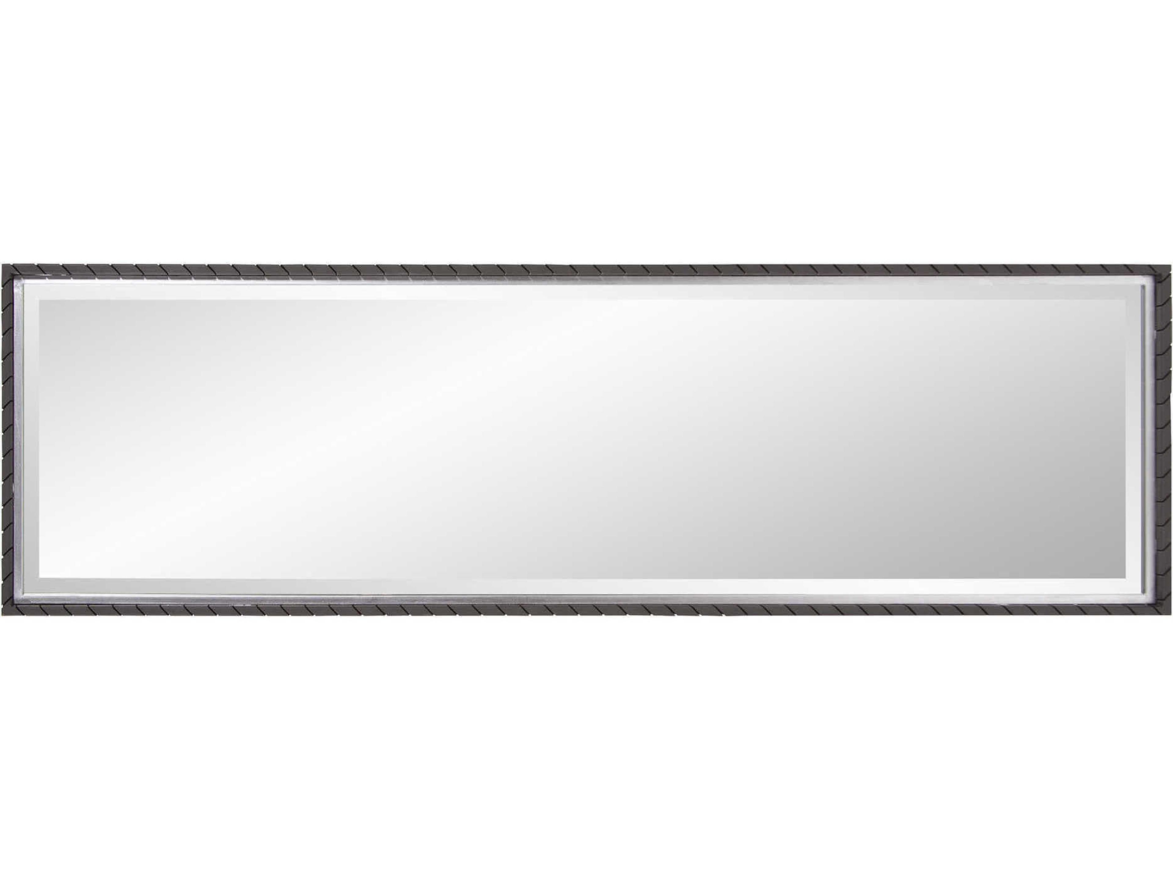 Howard Elliott Cantera Black / Silver Inset Rectangular Wall Mirror