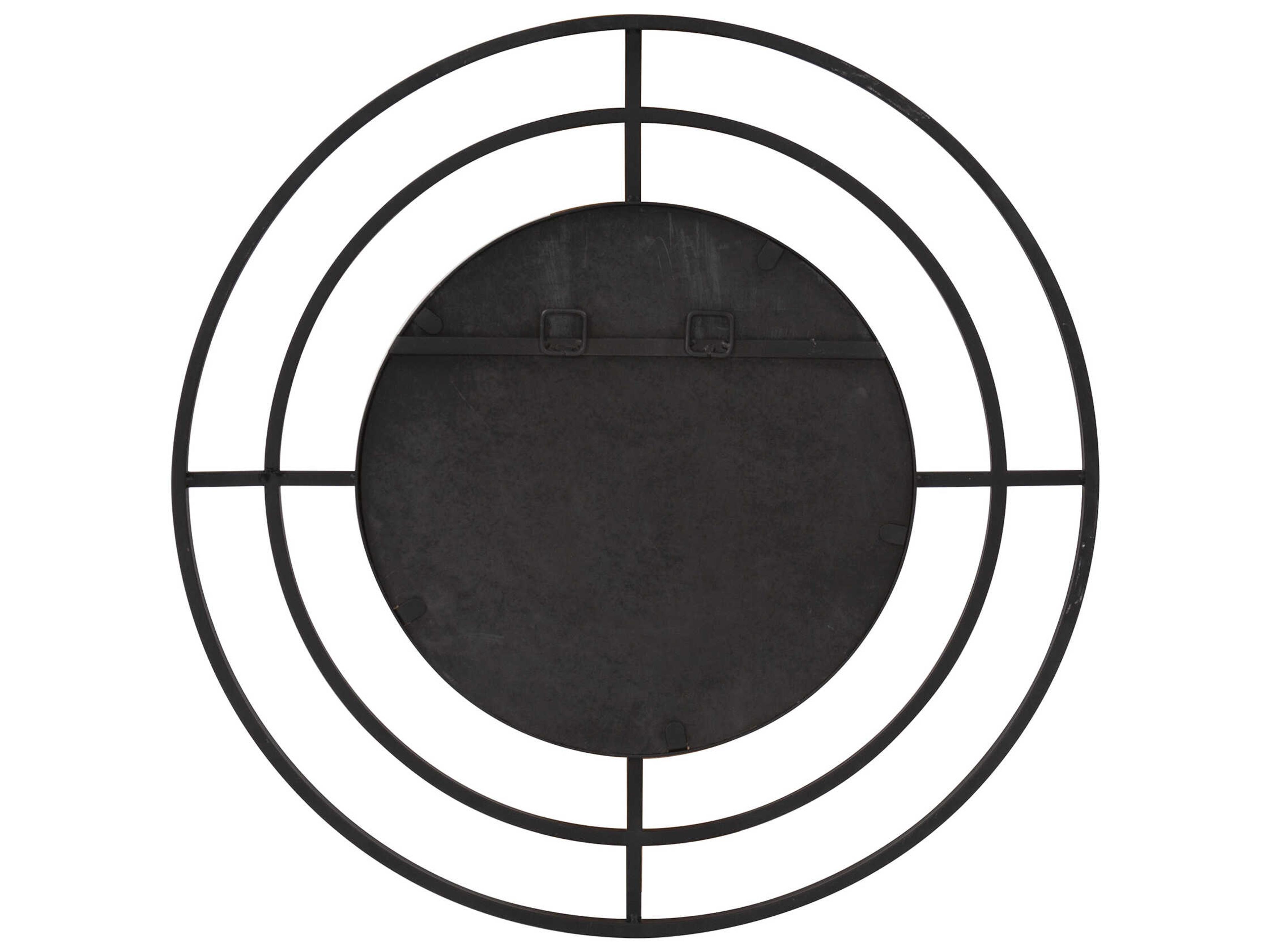 Howard Elliott Bullseye Matte Black Round Wall Mirror