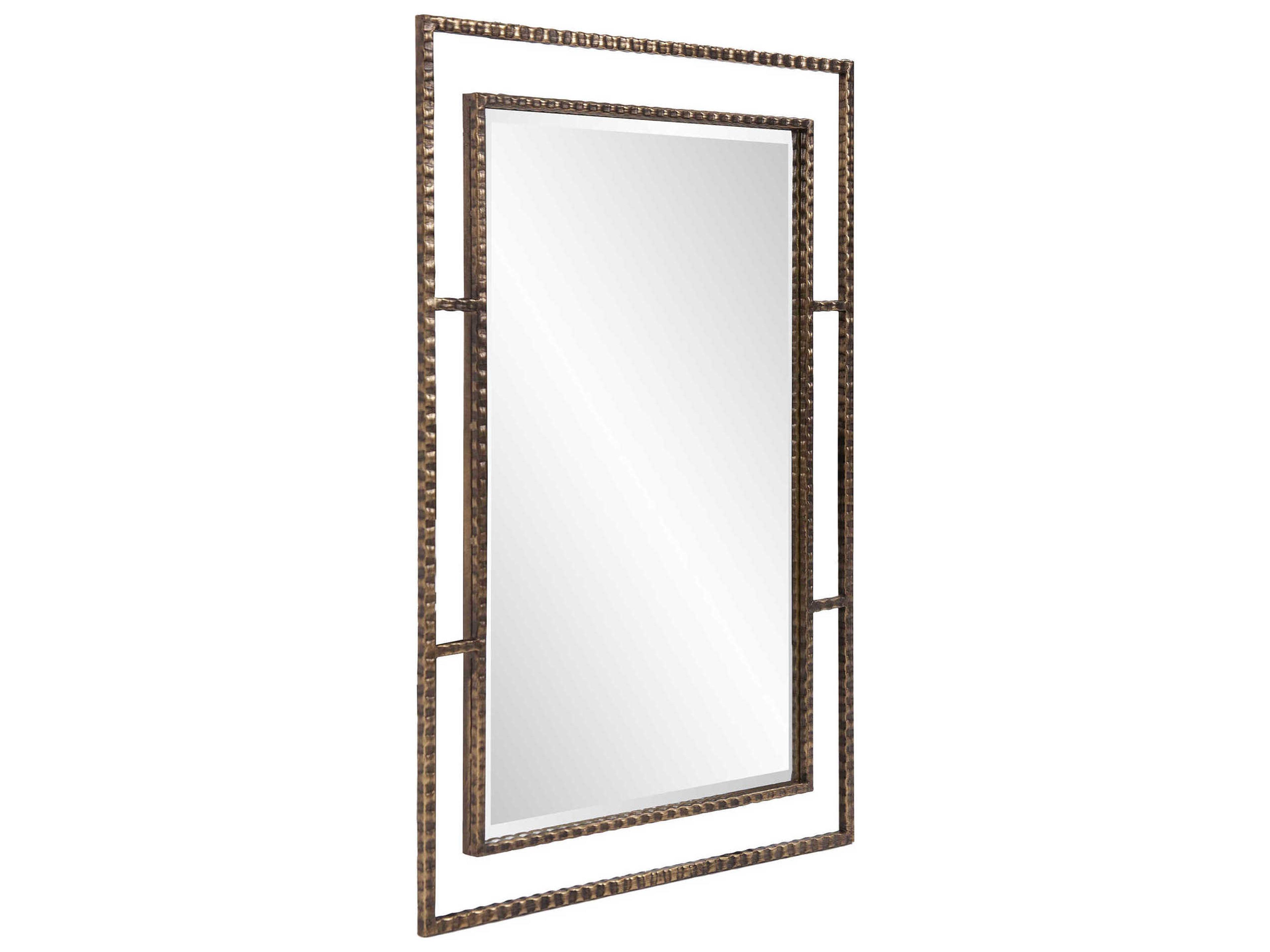 Howard Elliott Gavin Antique Bronze Rectangular Wall Mirror