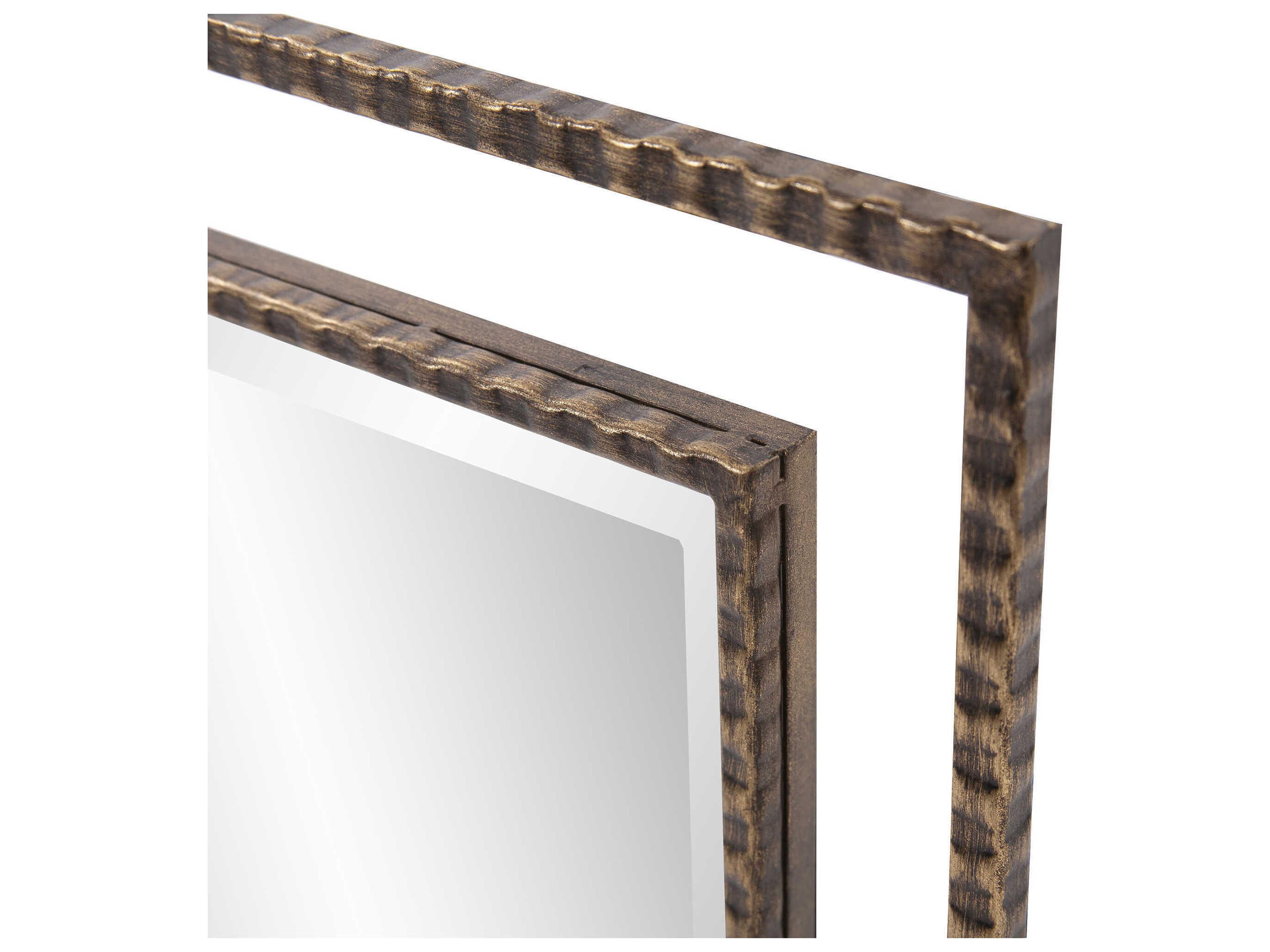 Howard Elliott Gavin Antique Bronze Rectangular Wall Mirror