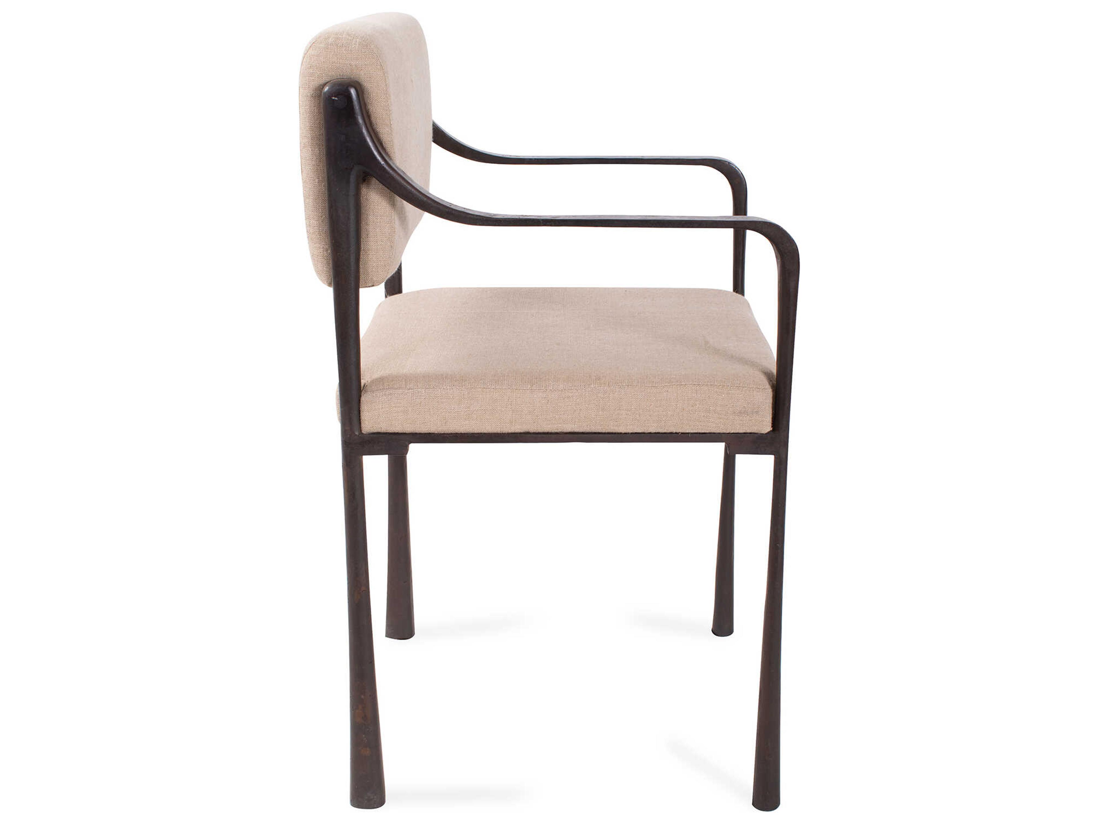 Howard Elliott Odile Natural Upholstered Arm Dining Chair