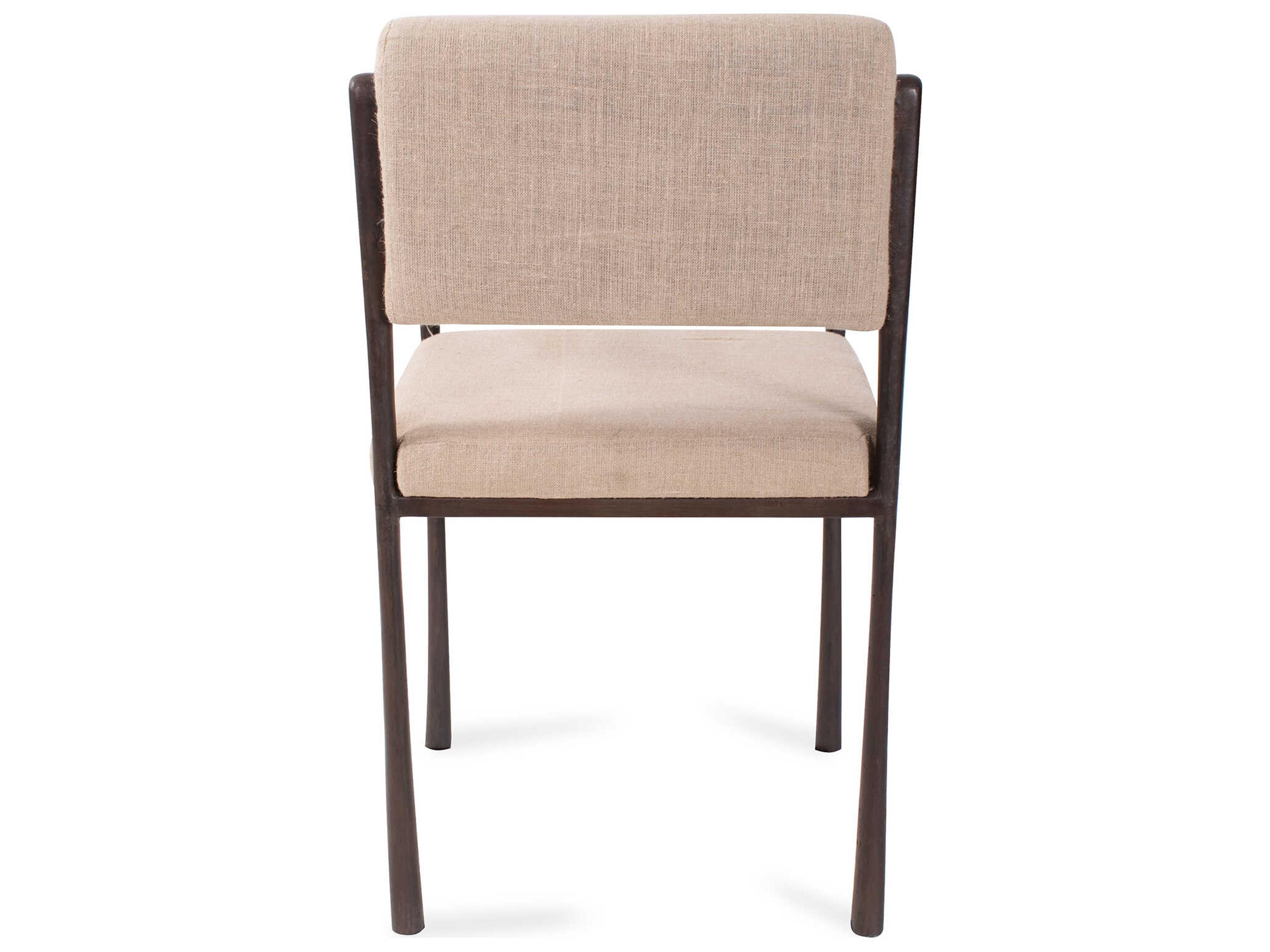 Howard Elliott Odile Natural Upholstered Arm Dining Chair