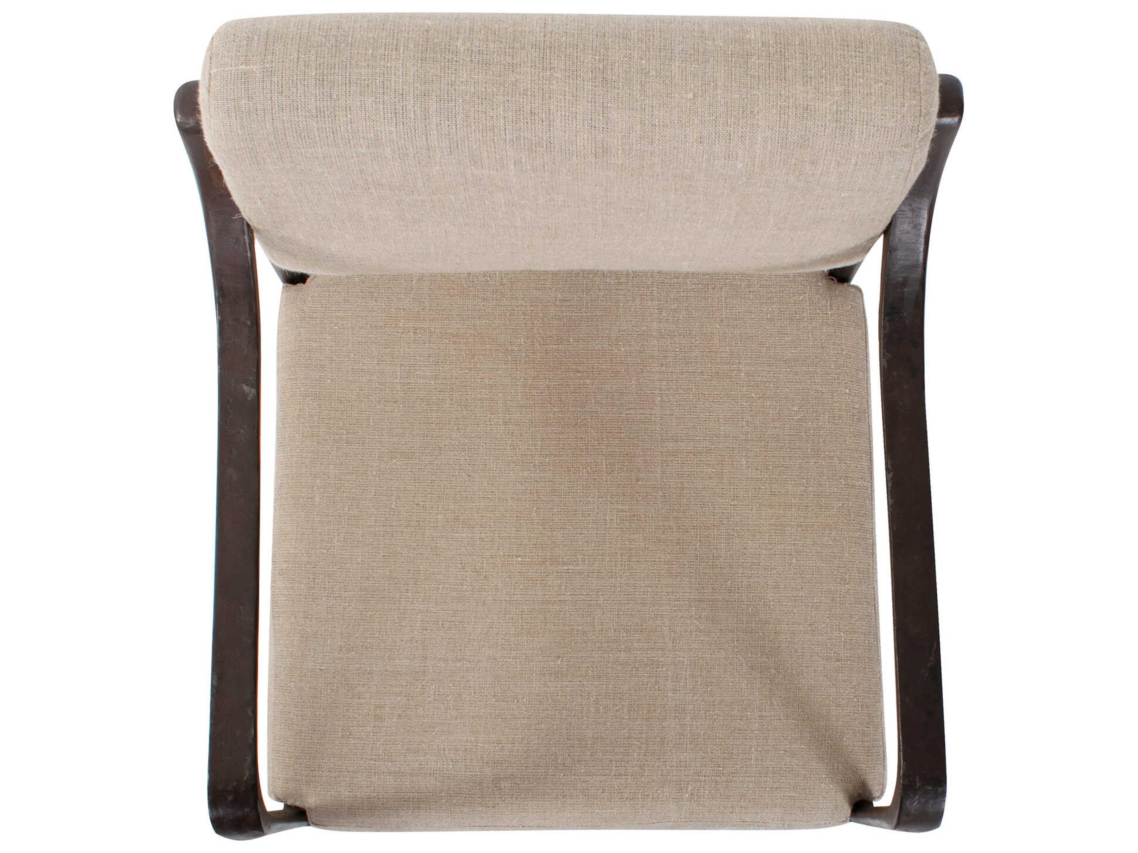 Howard Elliott Odile Natural Upholstered Arm Dining Chair