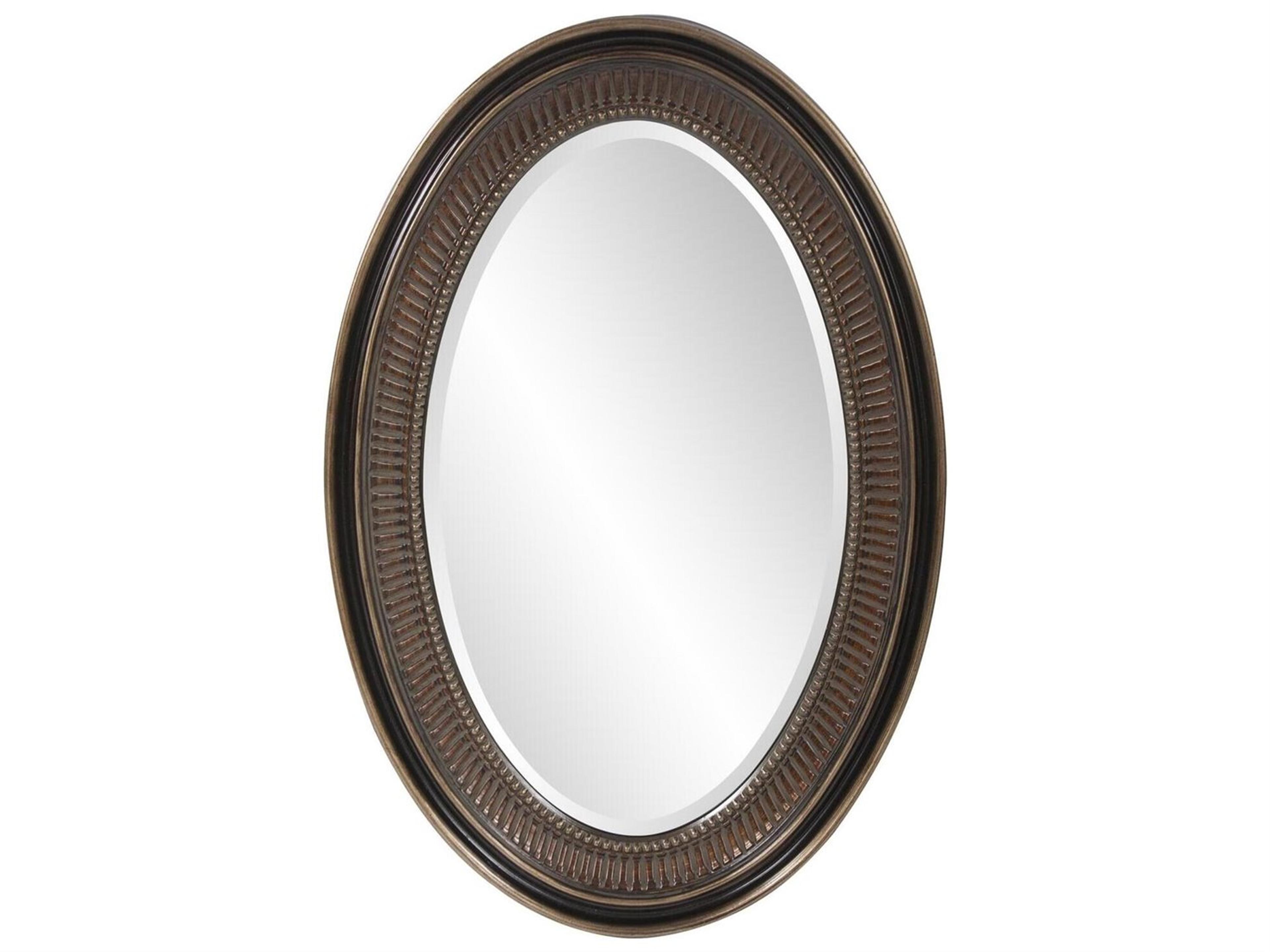 Ethan Museum Bronze Oval Wall Mirror