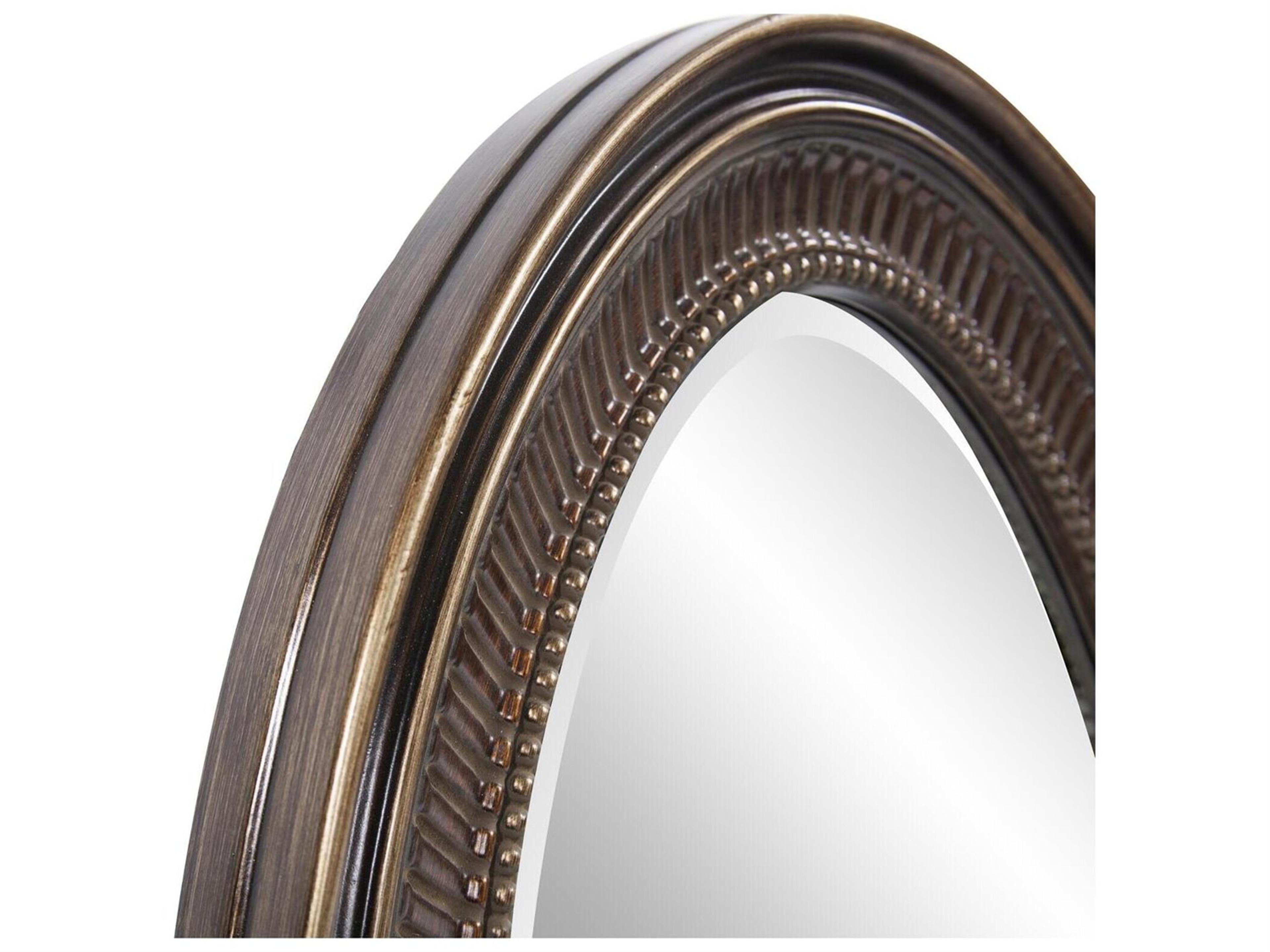 Howard Elliott Ethan Museum Bronze Oval Wall Mirror