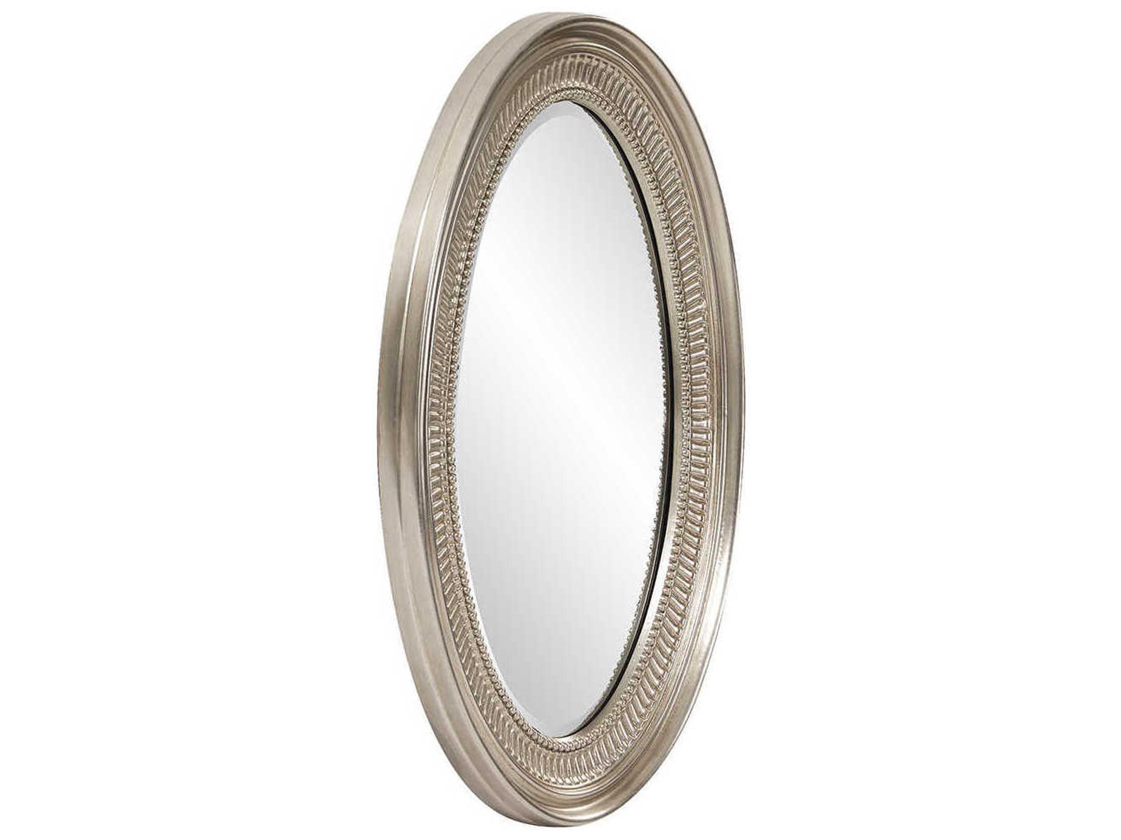 Howard Elliott Ethan Nickel Plated Oval Wall Mirror