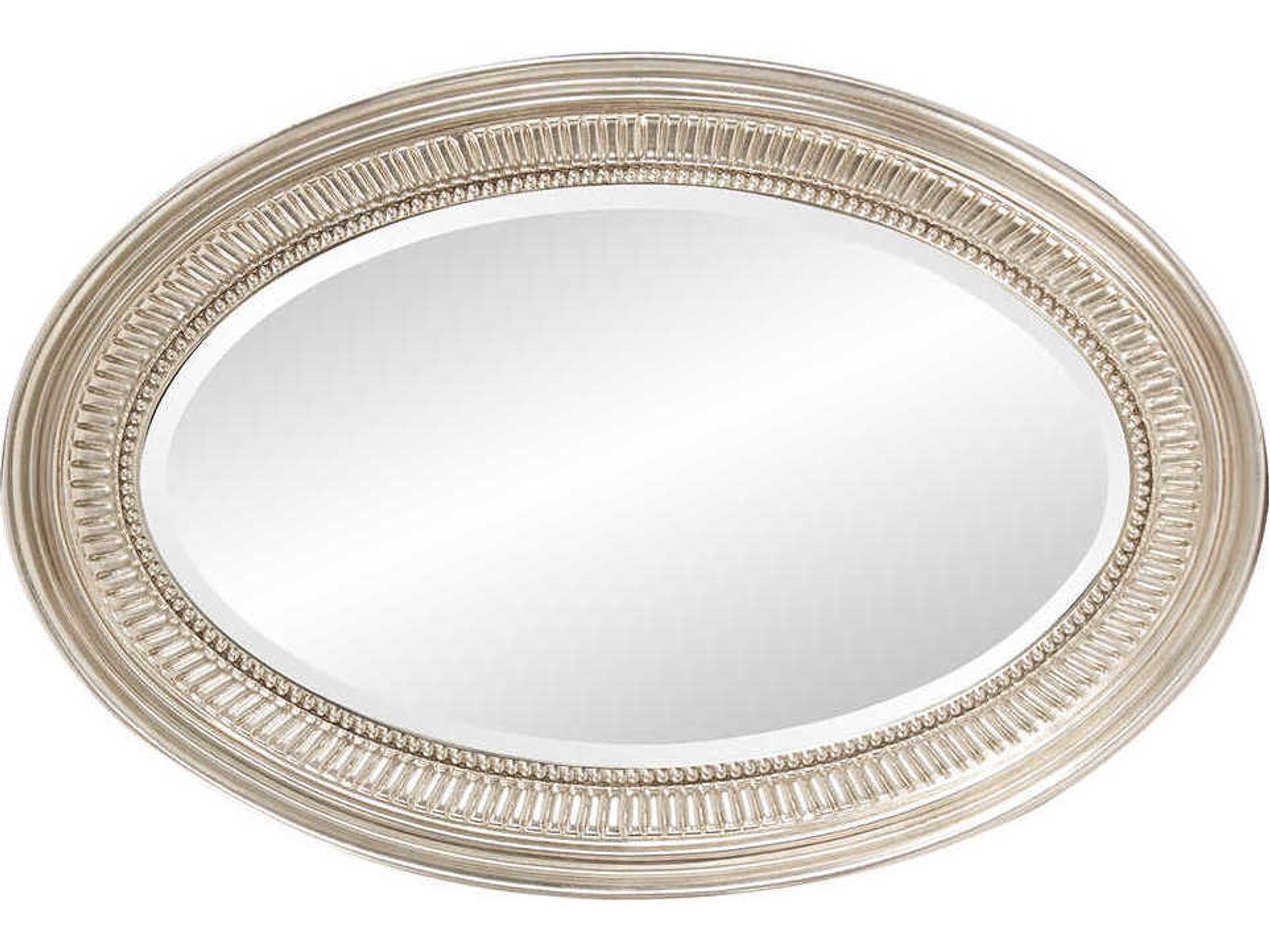 Howard Elliott Ethan Nickel Plated Oval Wall Mirror