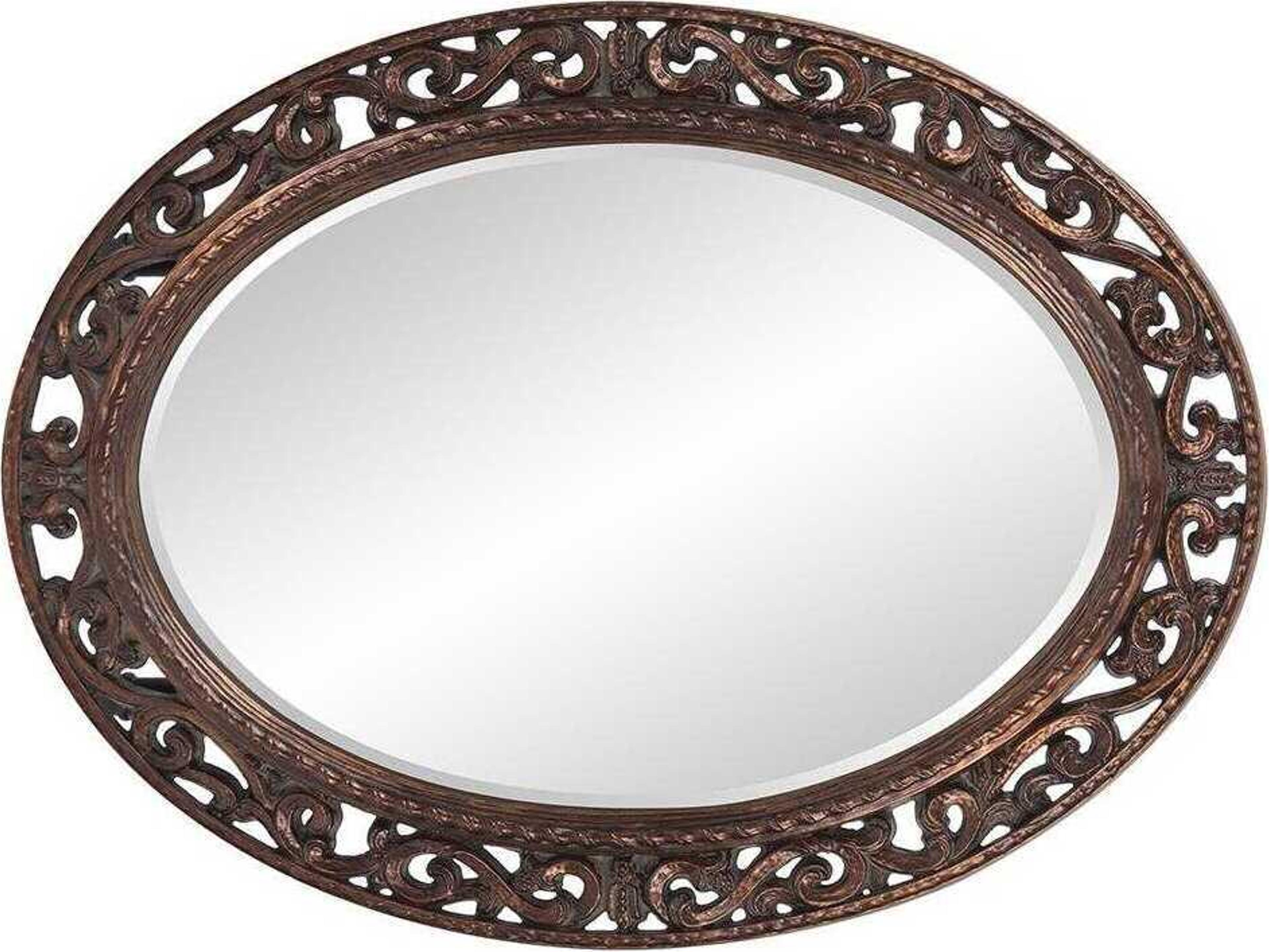 Howard Elliott Suzanne Antique Copper Oval Wall Mirror