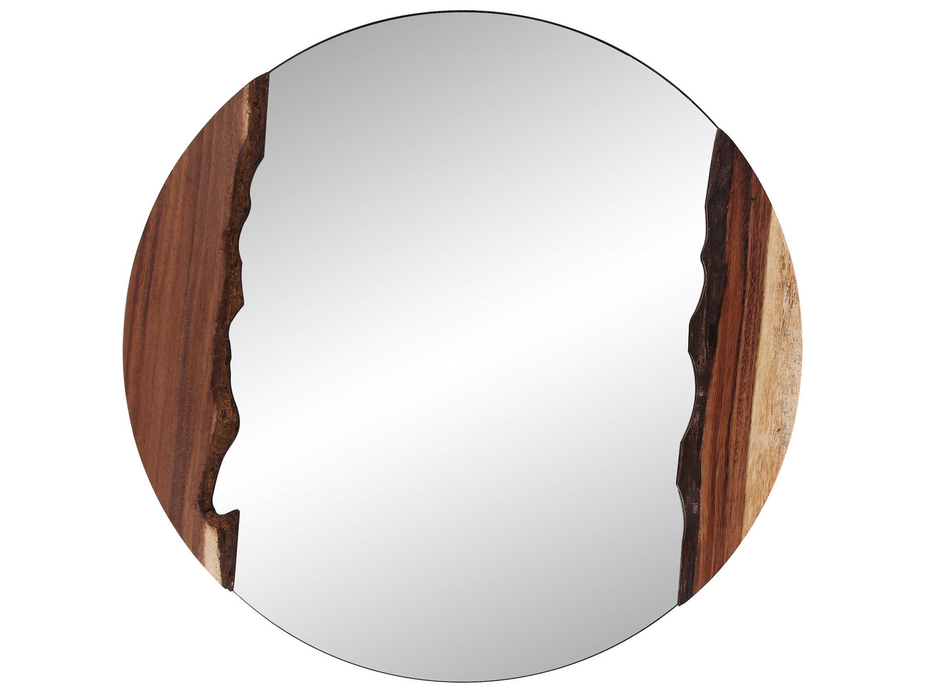 Howard Elliott Laguna Natural Wood Round Wall Mirror