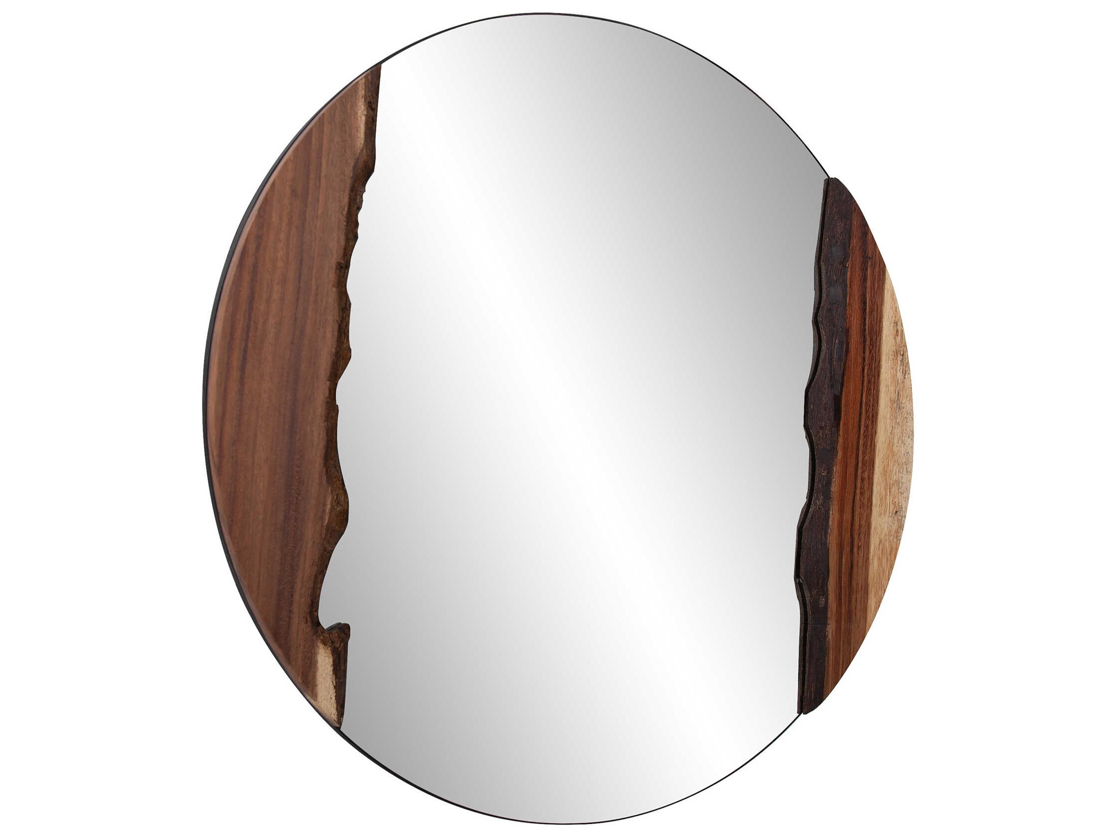 Howard Elliott Laguna Natural Wood Round Wall Mirror