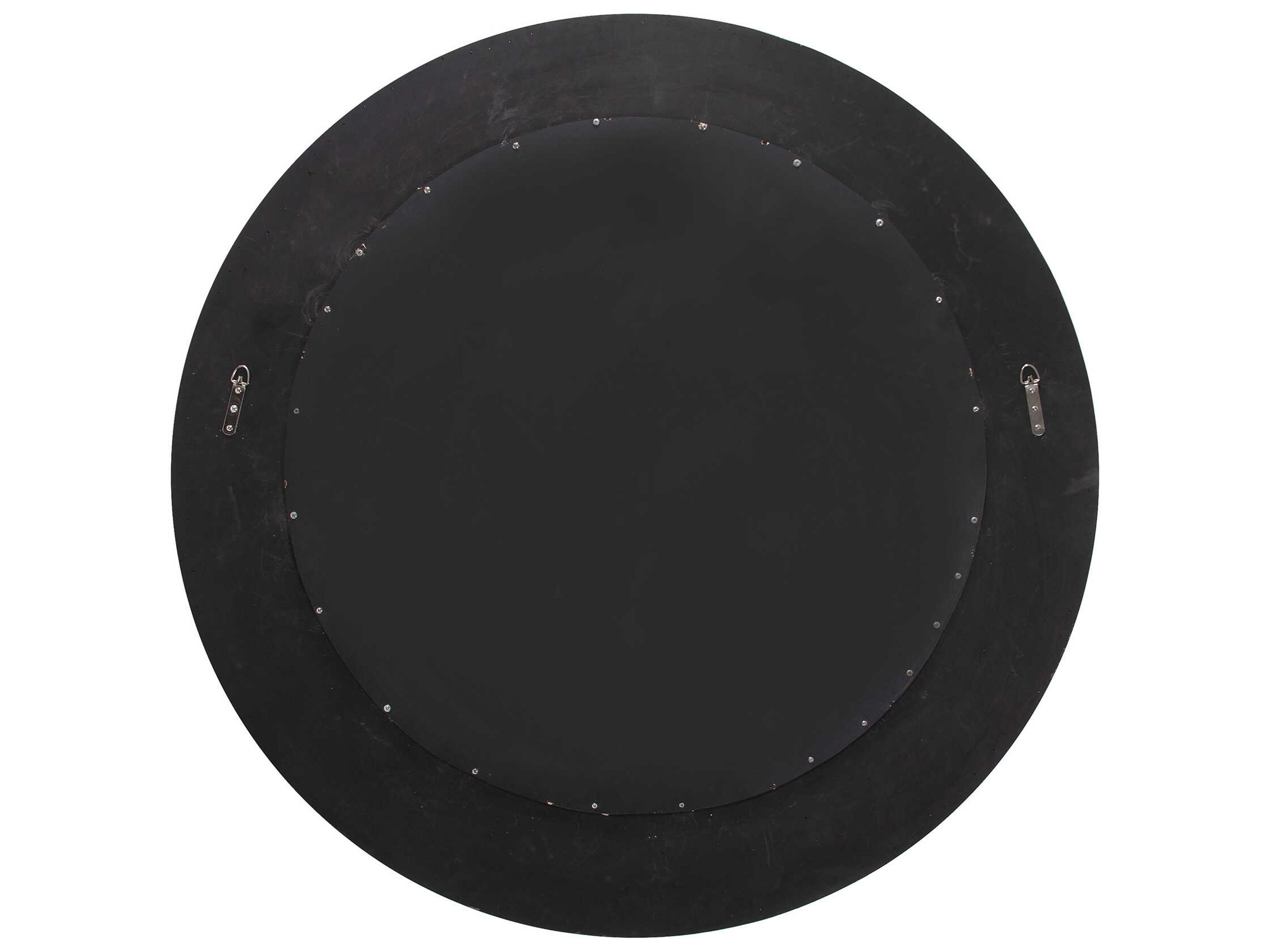 Howard Elliott Yazku Matte Black Round Wall Mirror