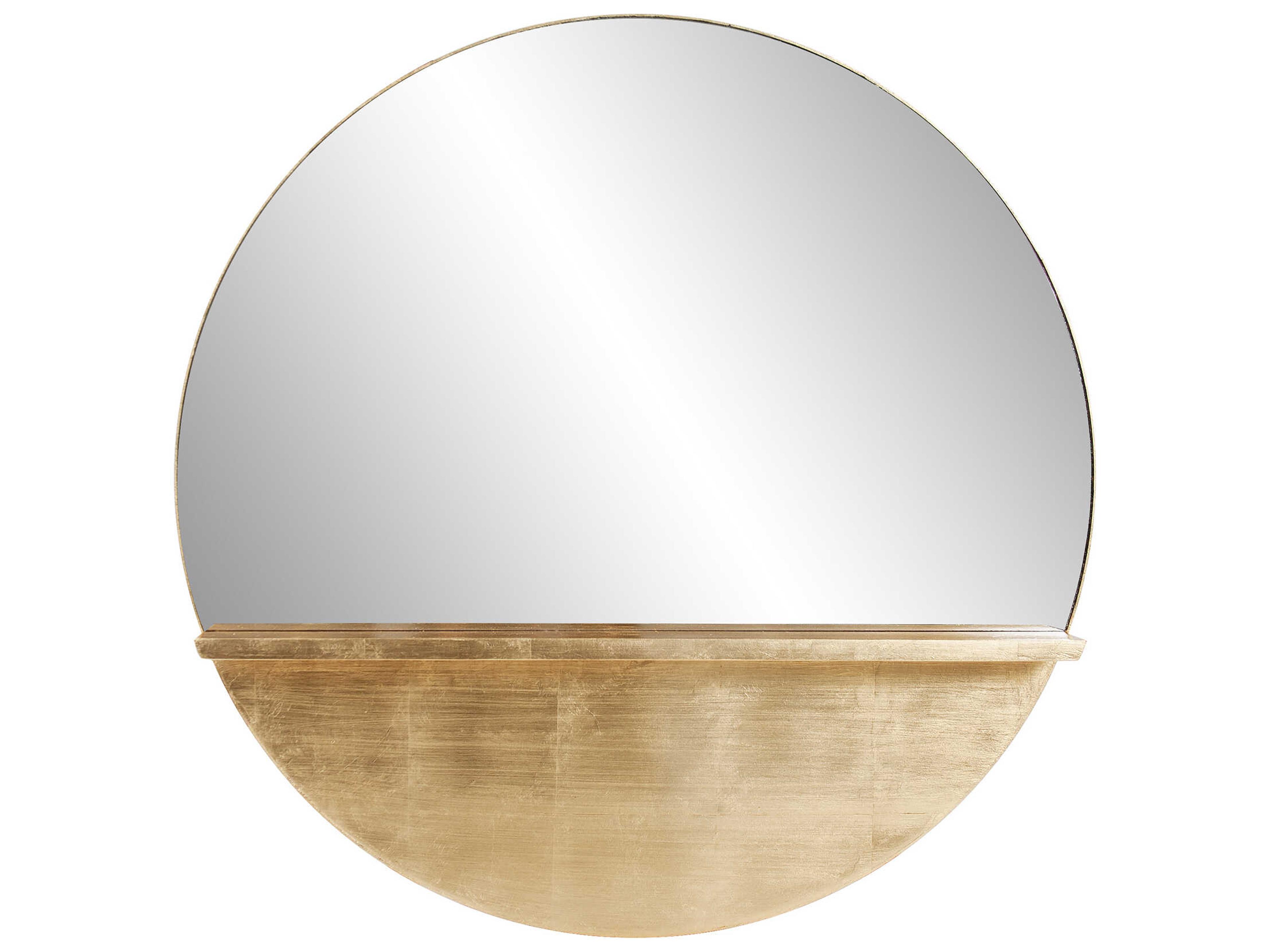 Howard Elliott Emilie Gold Round Wall Mirror