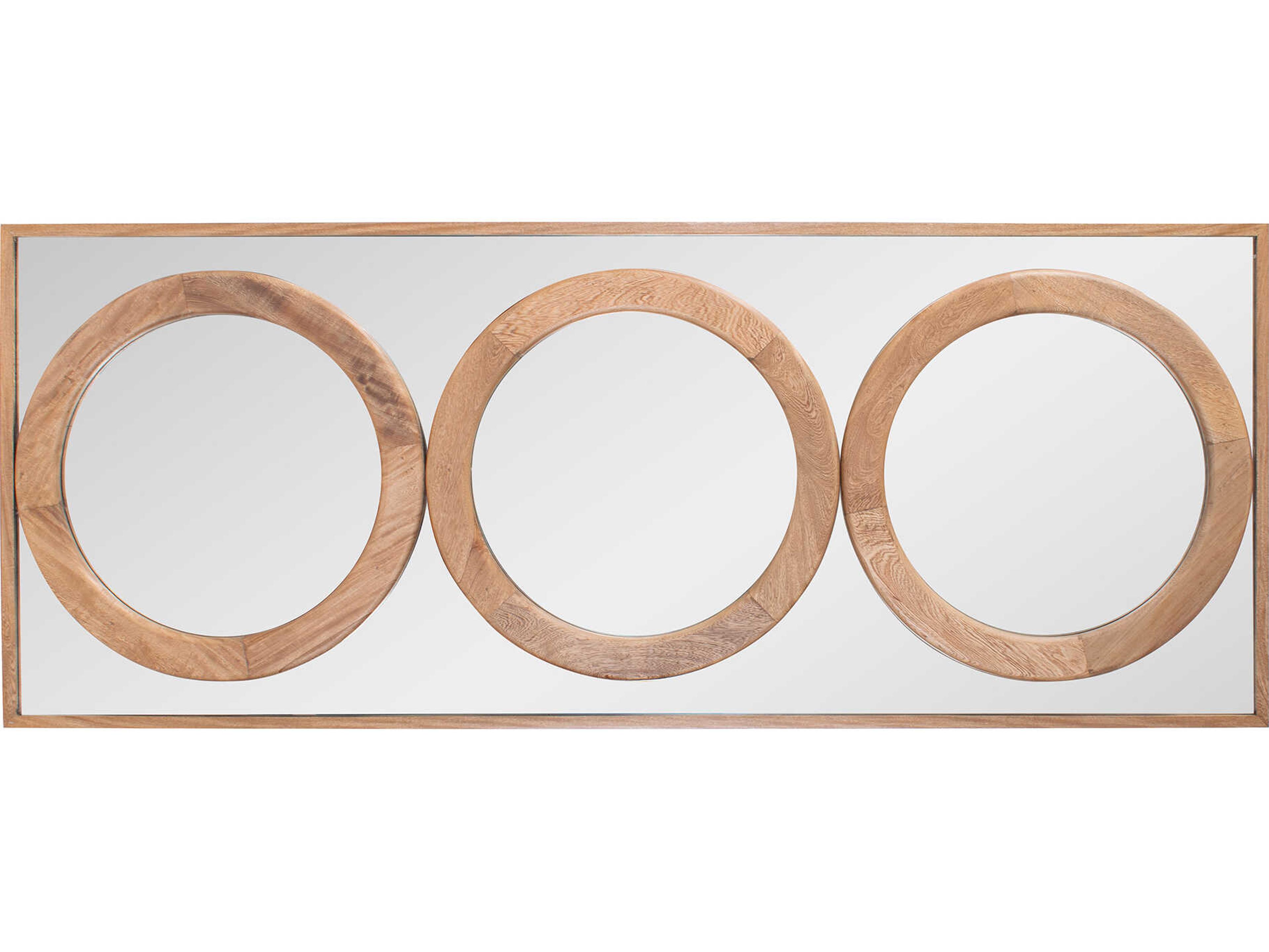 Howard Elliott Balwani Oversized Natural Rectangular Wall Mirror