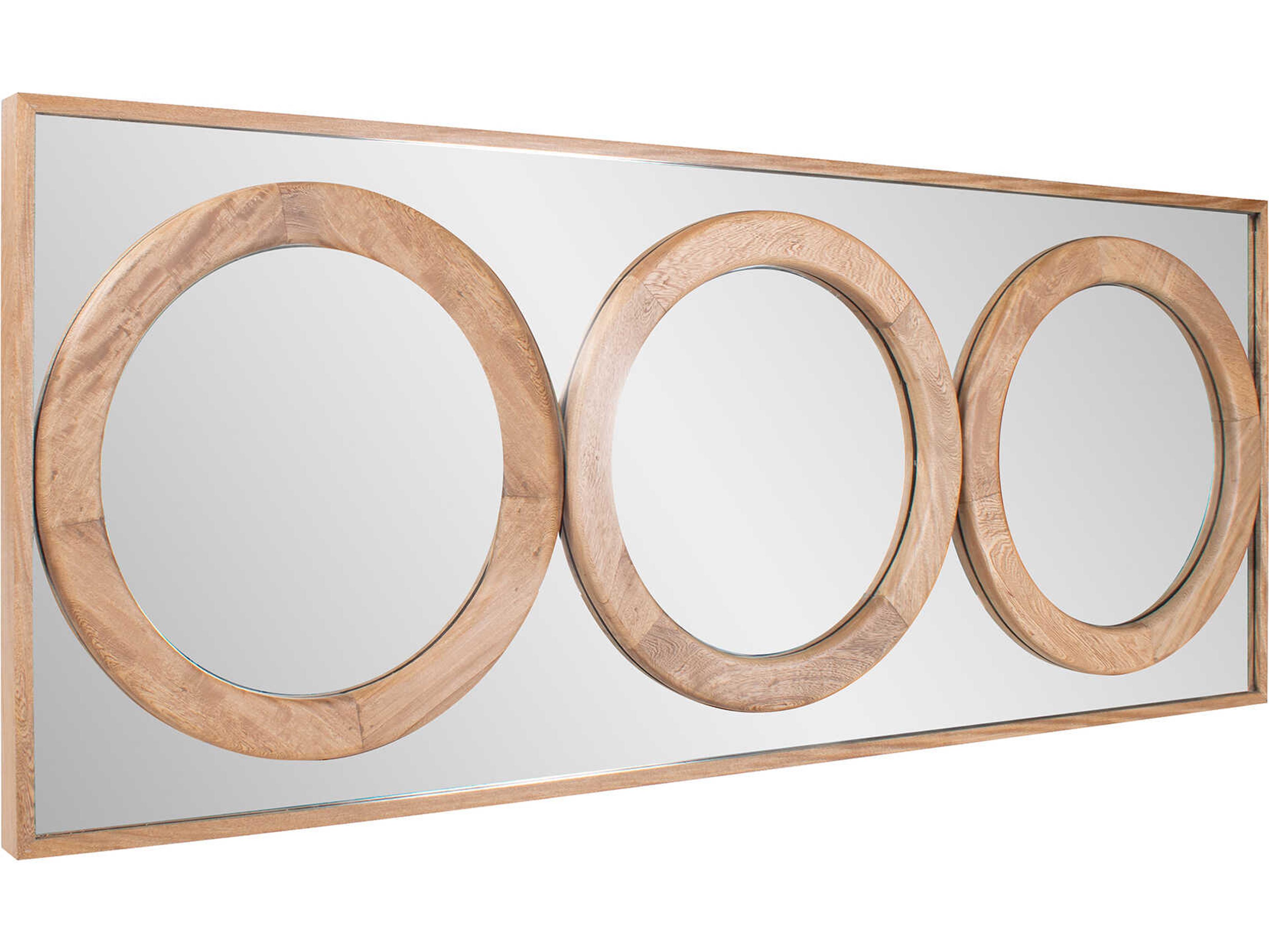 Howard Elliott Balwani Oversized Natural Rectangular Wall Mirror