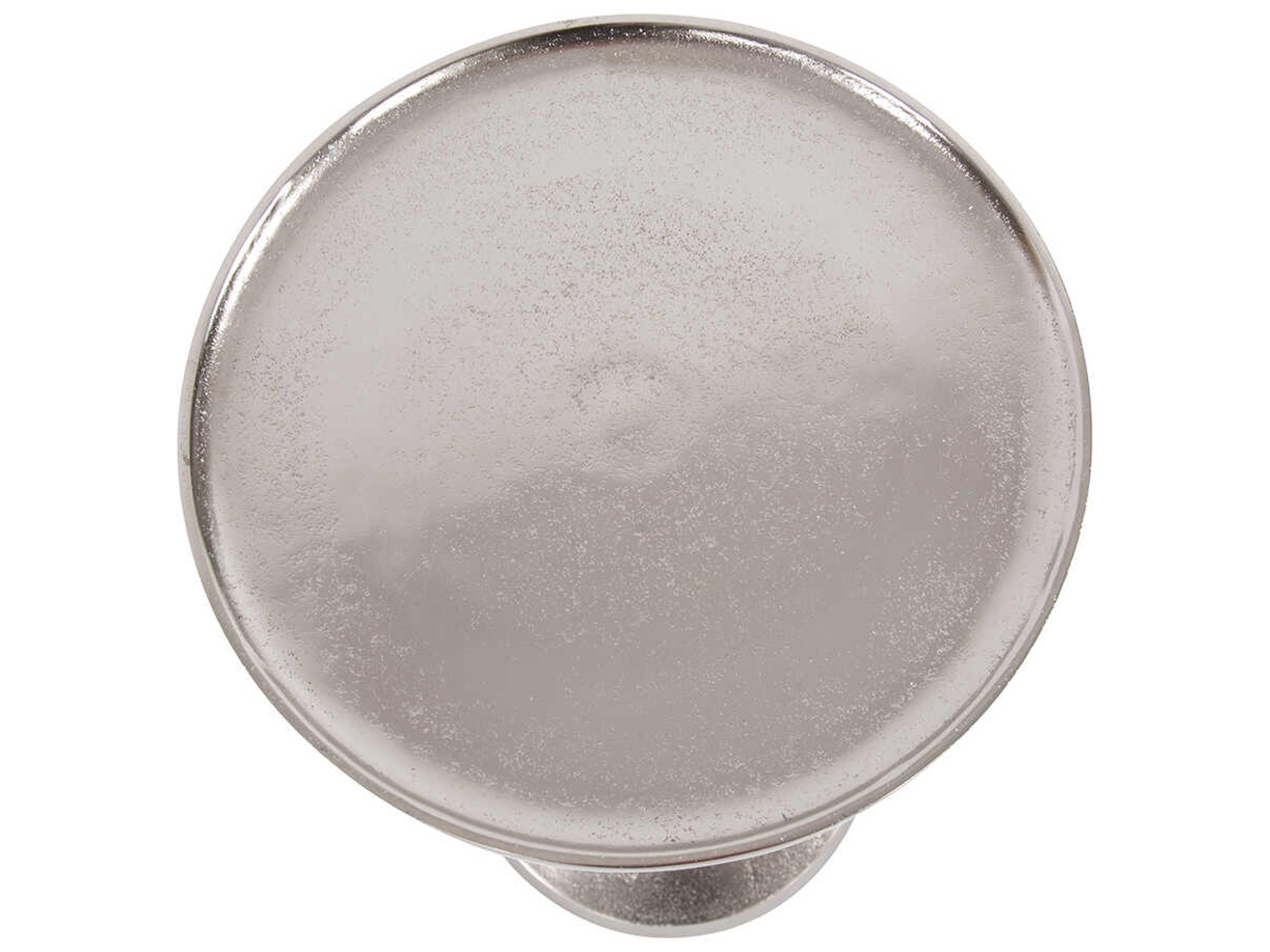 Howard Elliott Candlestick Round Metal Nickel End Table