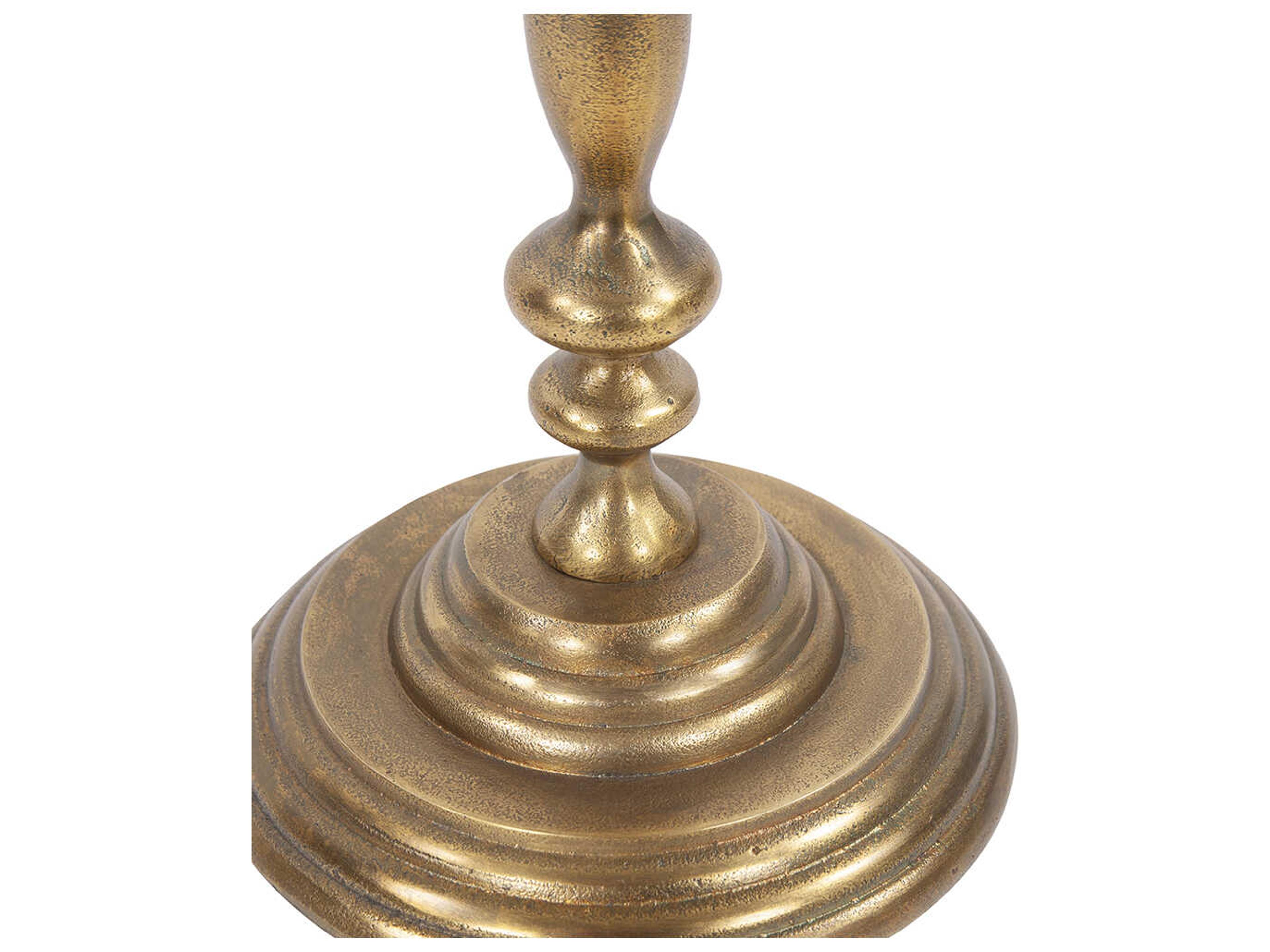 Howard Elliott Candlestick Round Metal Brass End Table
