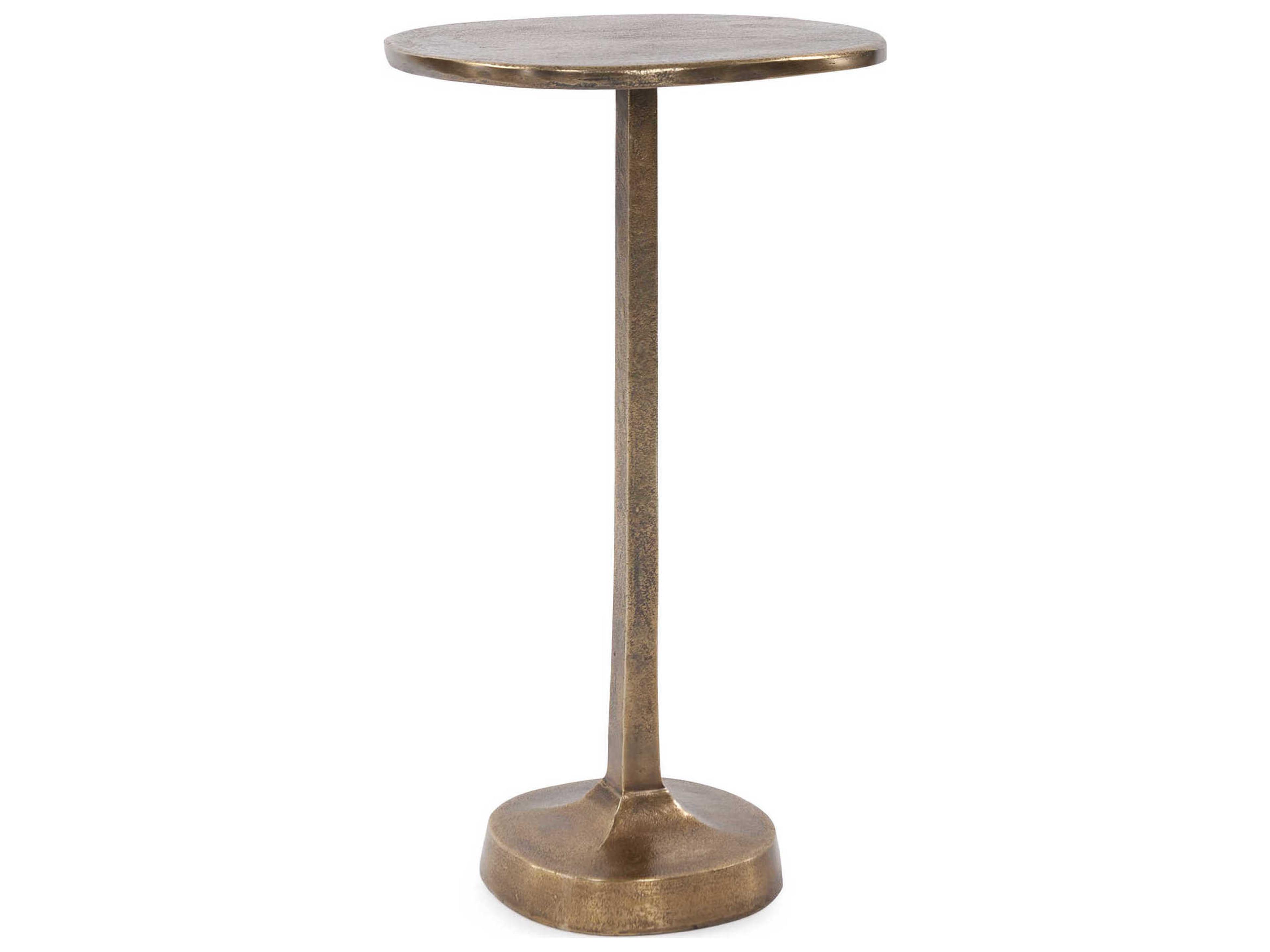 Howard Elliott Round Metal Antique Brass End Table