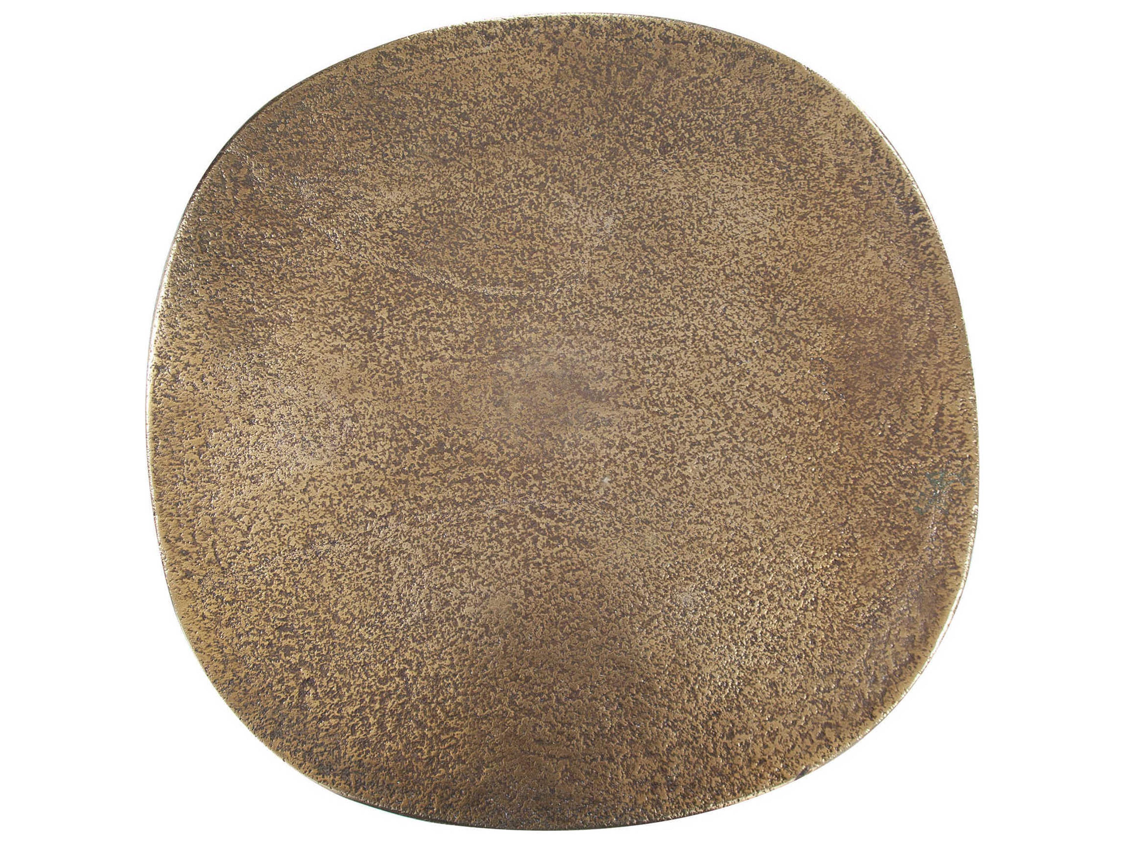 Howard Elliott Round Metal Antique Brass End Table